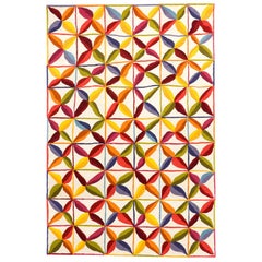 Hand-Tufted Kala Square Rug in Orange & Red by Nani Marquina & Care & Fair, Stan
