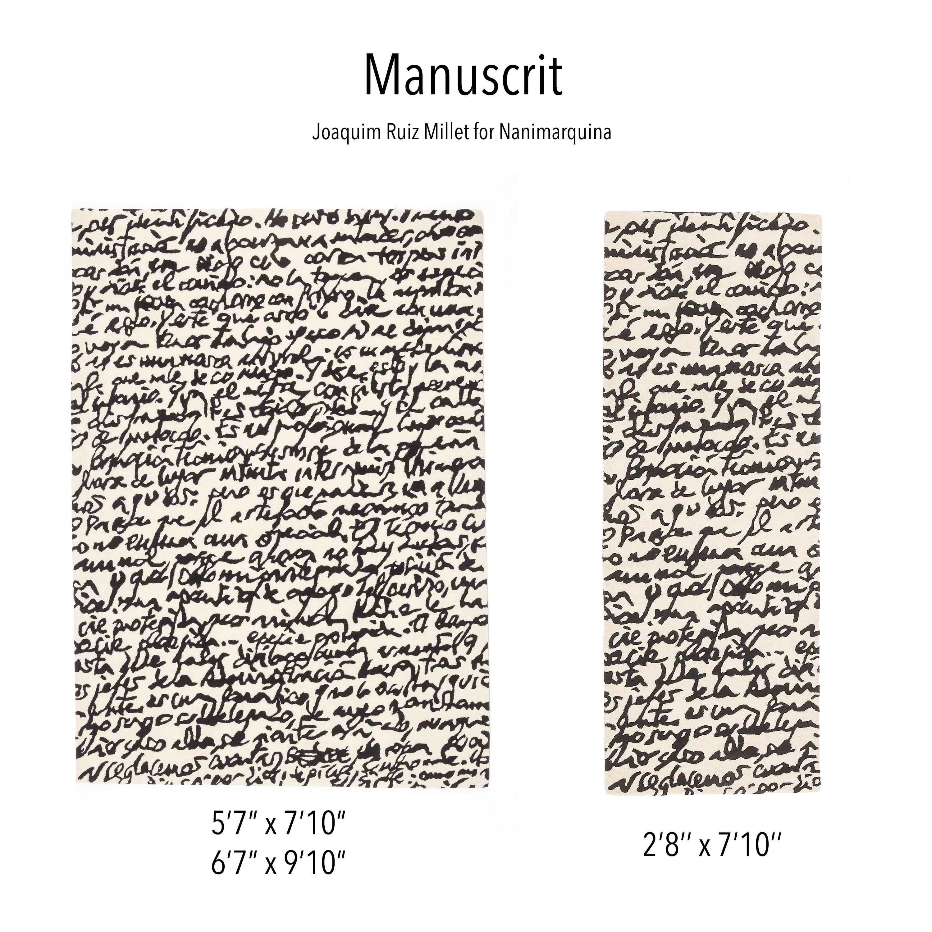 Wool Hand-Tufted 'Manuscrit' Rug by Joaquim Ruiz Millet for Nanimarquina  For Sale