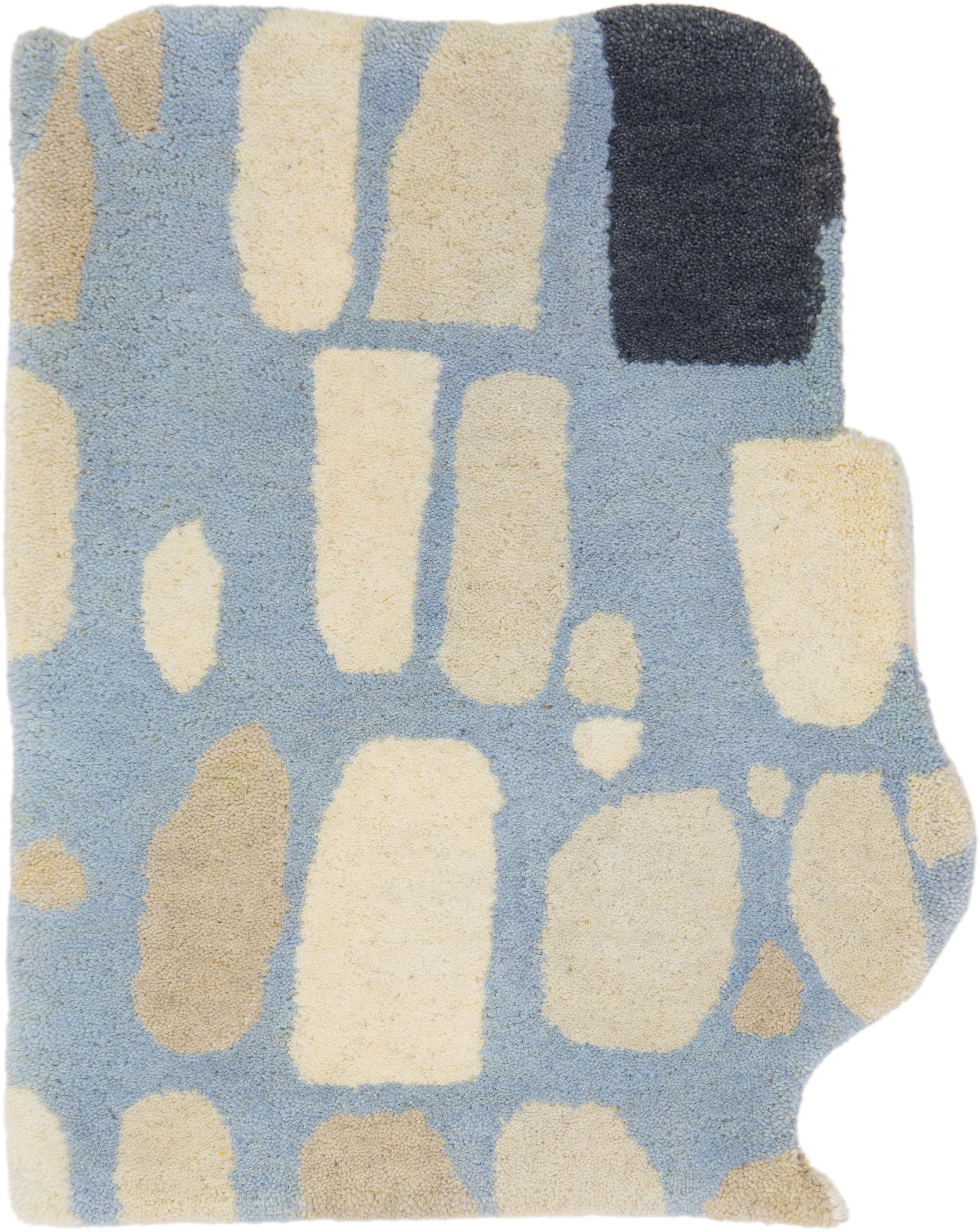 Hand-Tufted Modern Custom Wool Rug with Abstract Pattern By Apadana For Sale 11