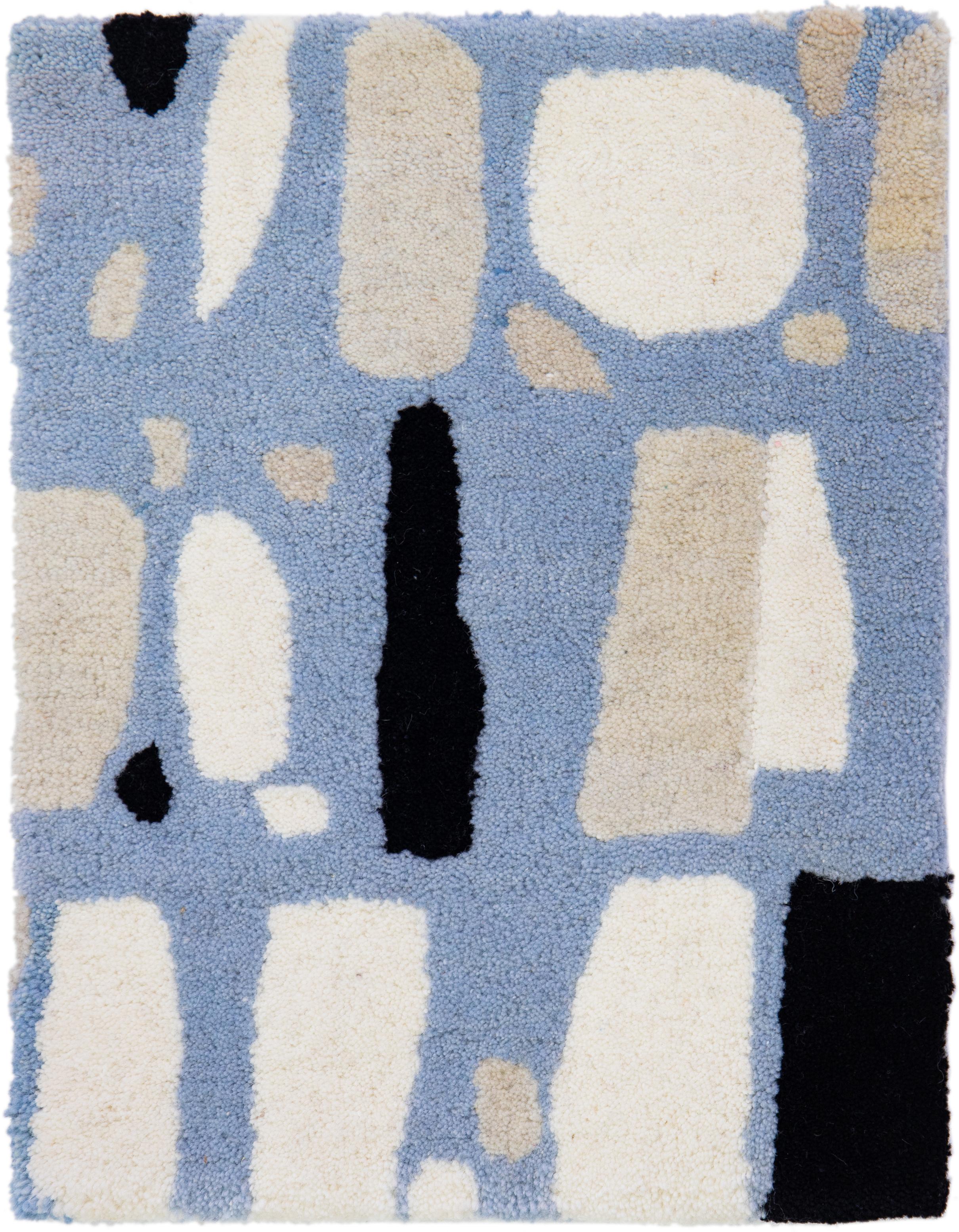 Hand-Knotted Hand-Tufted Modern Custom Wool Rug with Abstract Pattern By Apadana For Sale