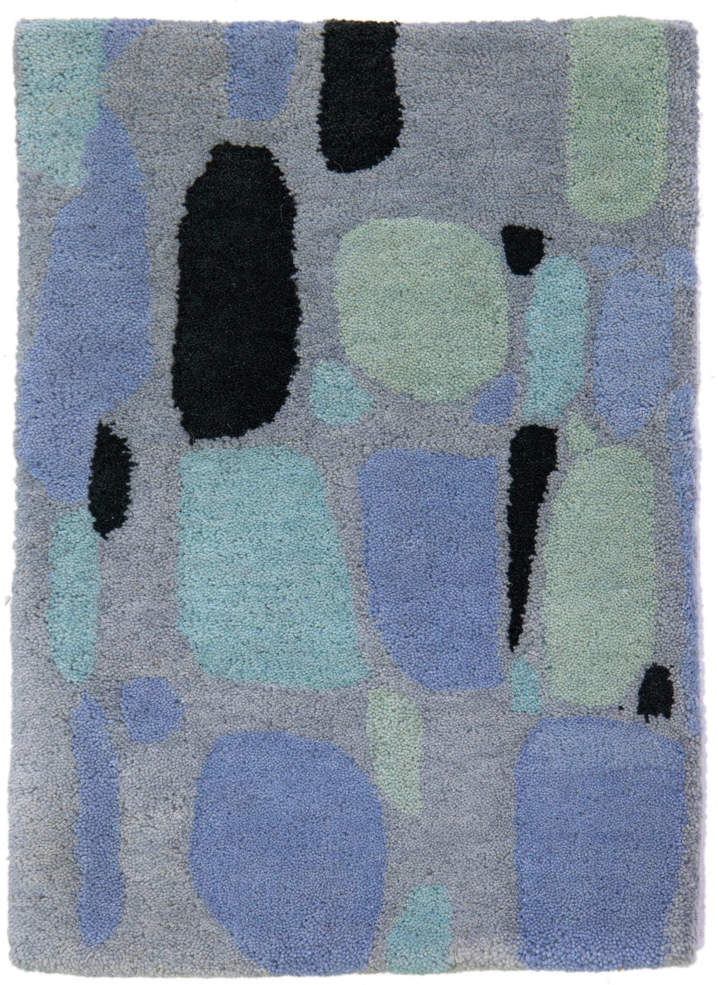 Contemporary Hand-Tufted Modern Custom Wool Rug with Abstract Pattern By Apadana For Sale