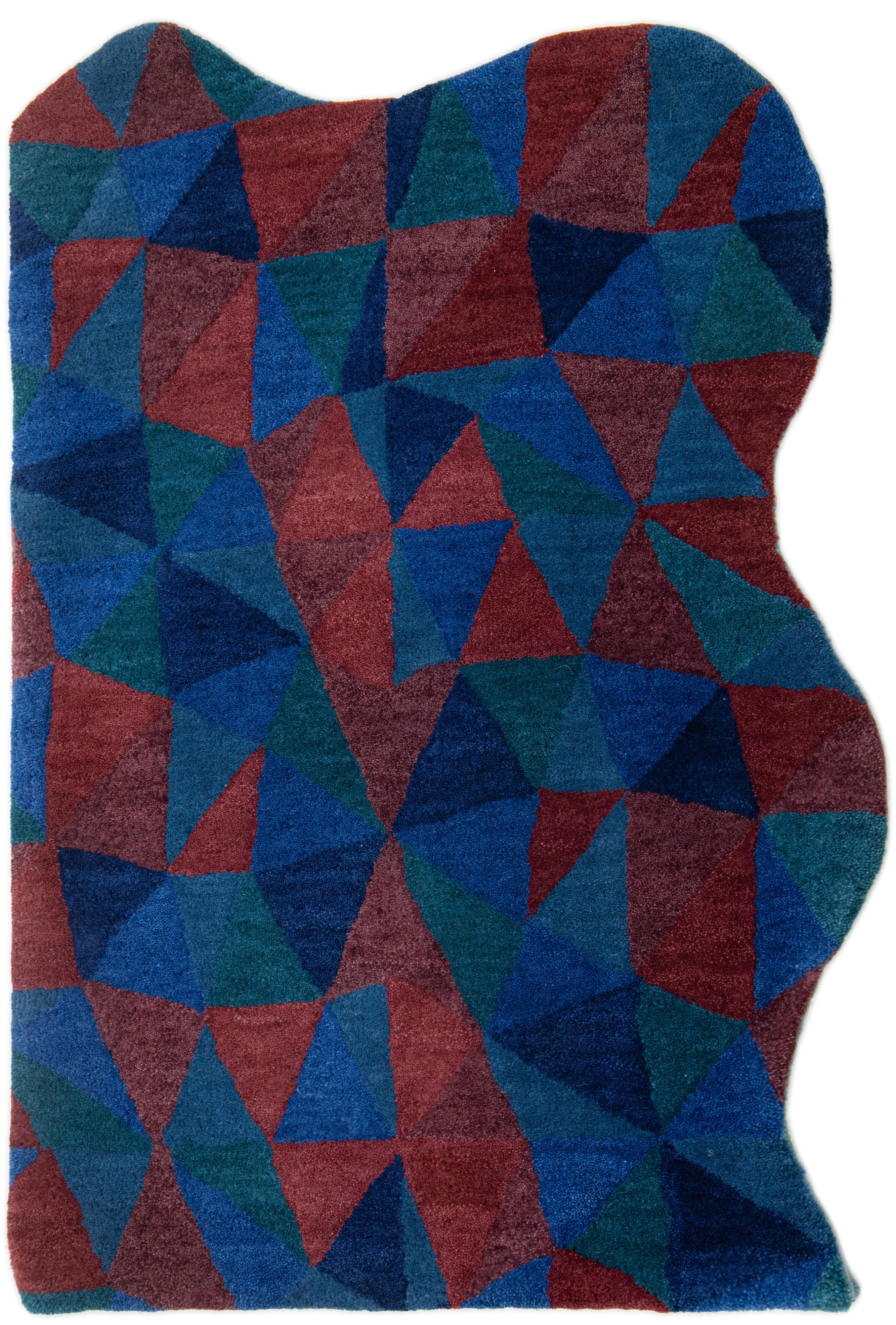 Handgetufteter moderner, maßgefertigter Wollteppich mit Mosaico-Muster von Apadana im Angebot 6