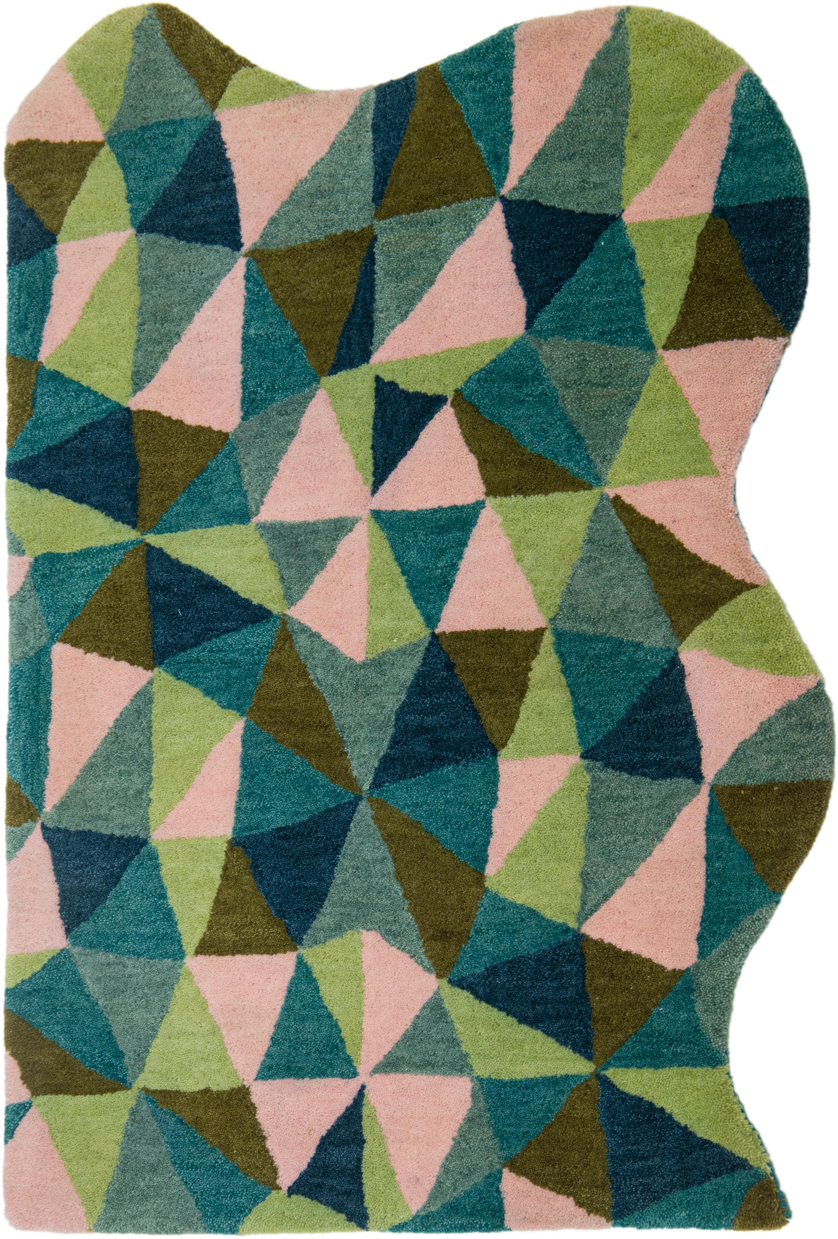 Handgetufteter moderner, maßgefertigter Wollteppich mit Mosaico-Muster von Apadana (Handgeknüpft) im Angebot