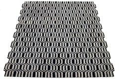 Hand-Tufted Modern Wool Rug with Freestyle’s Crisp Graphic Pattern By Apadana