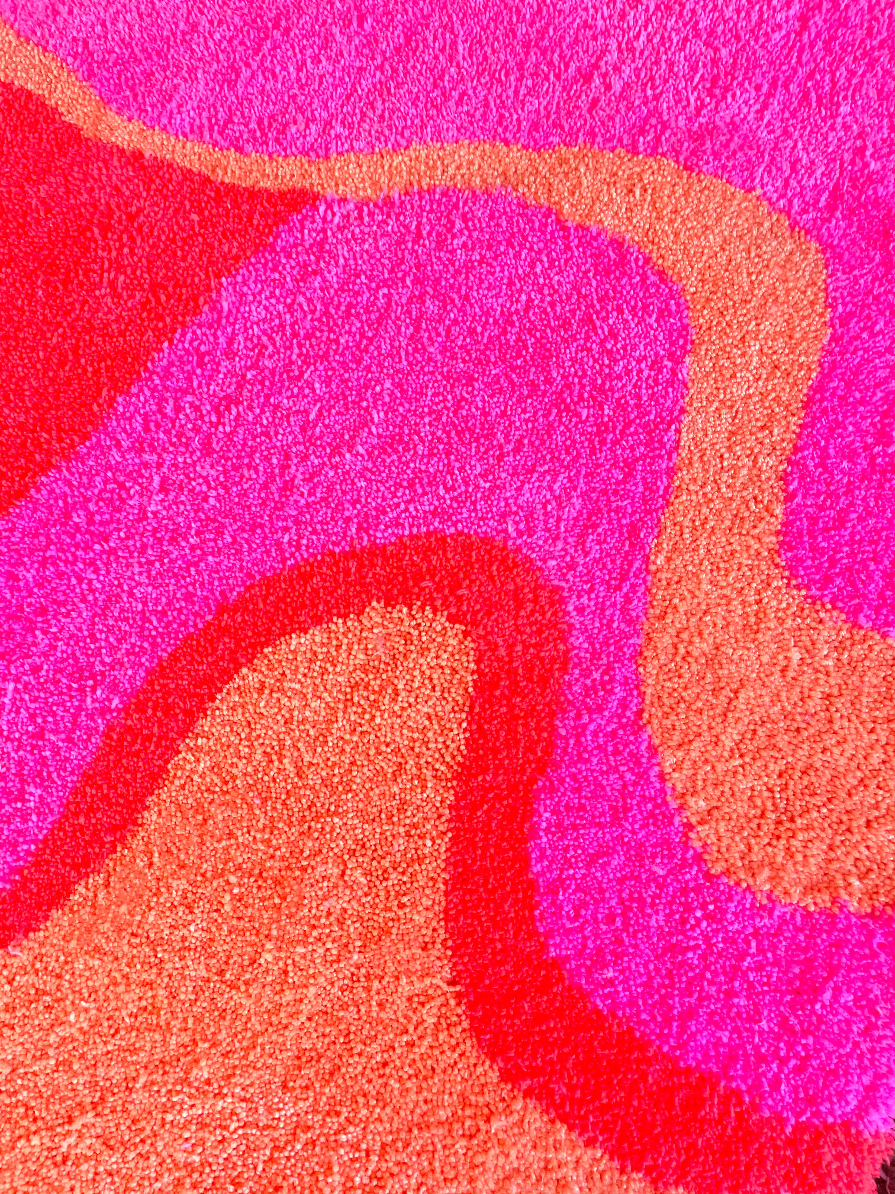 orange and pink rug