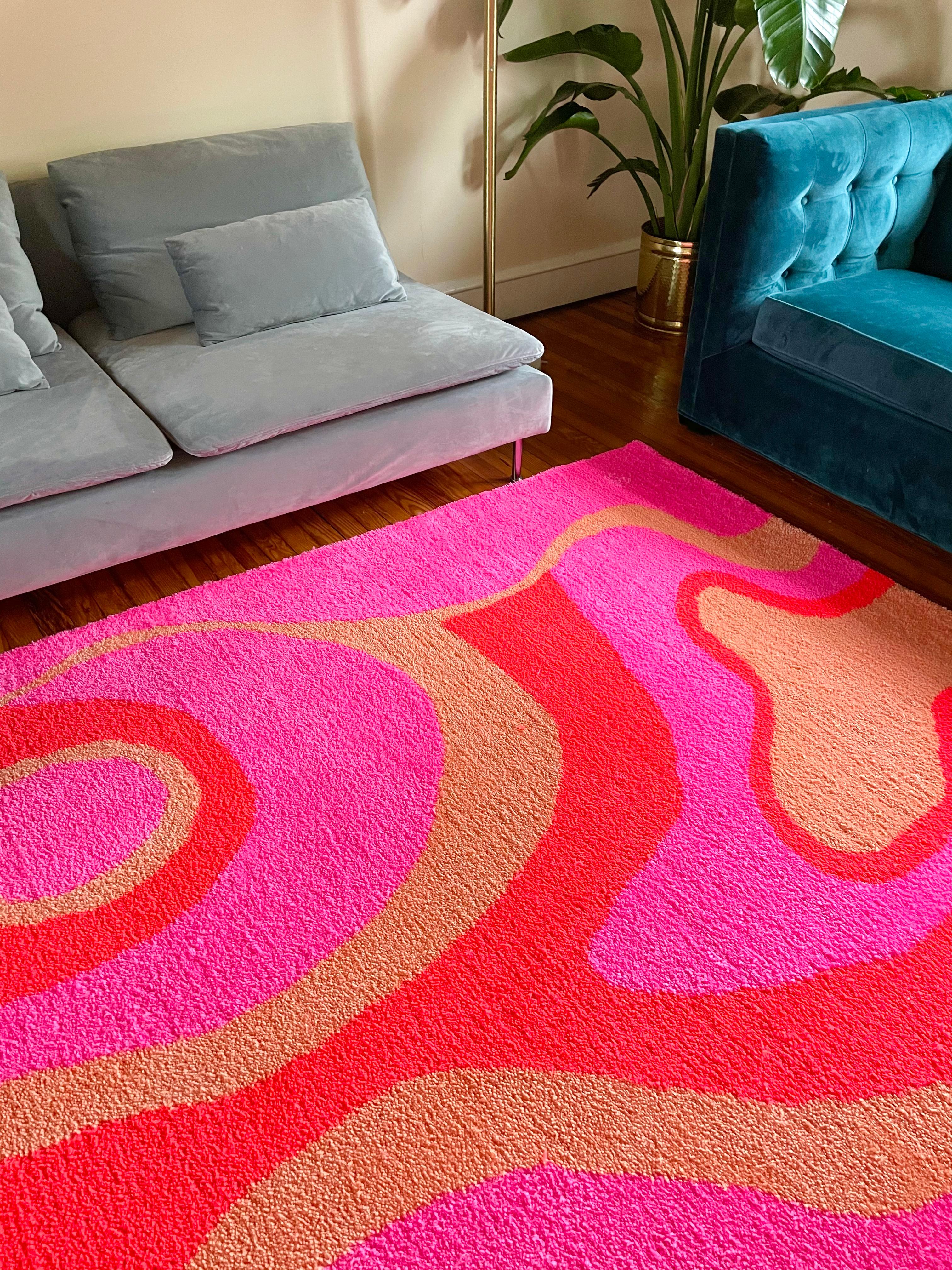 orange and pink rug