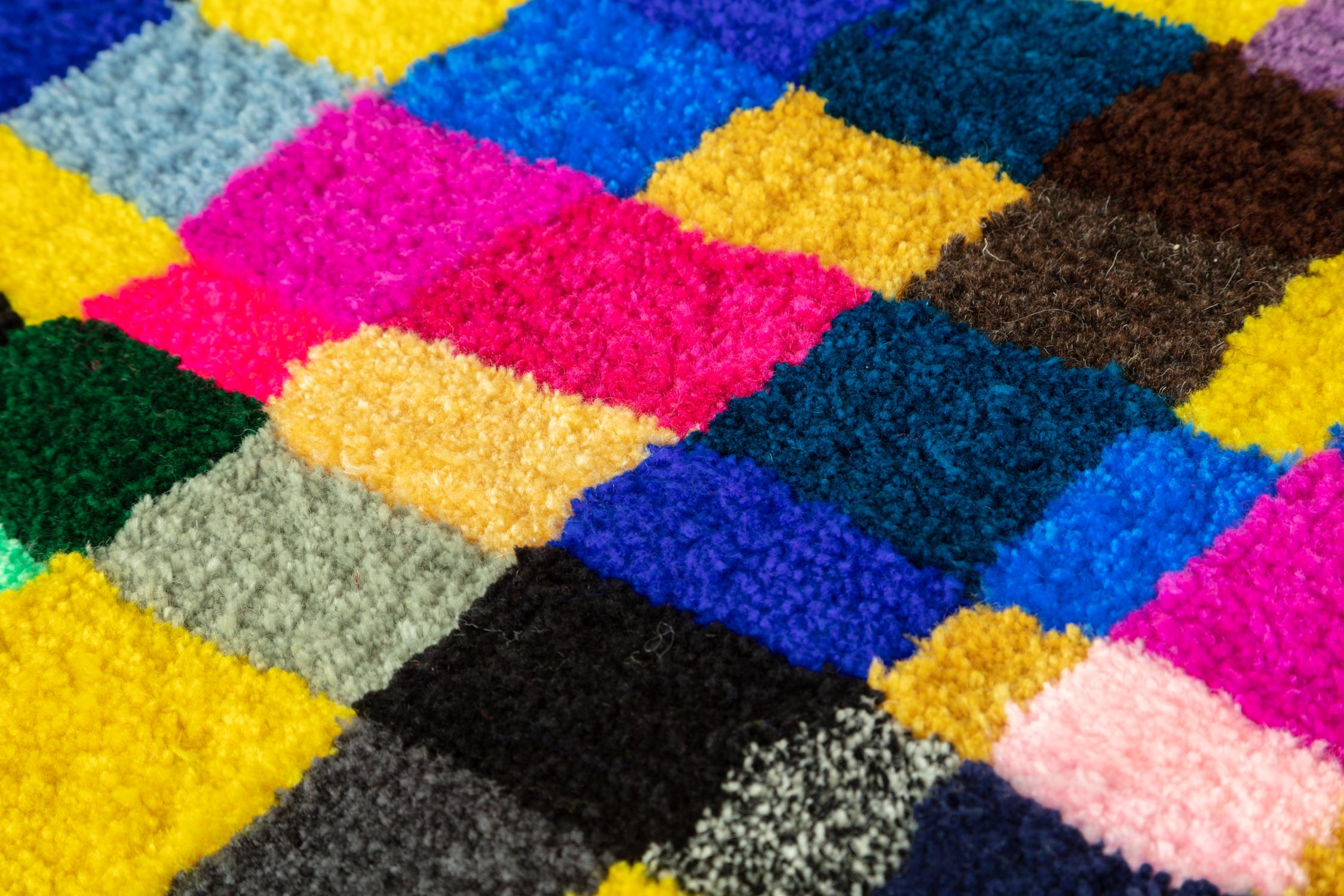 Hand tufted shag rug by Madeline Tavernier.

2022

Materials: acrylic & wool yarns

Dimensions: 22