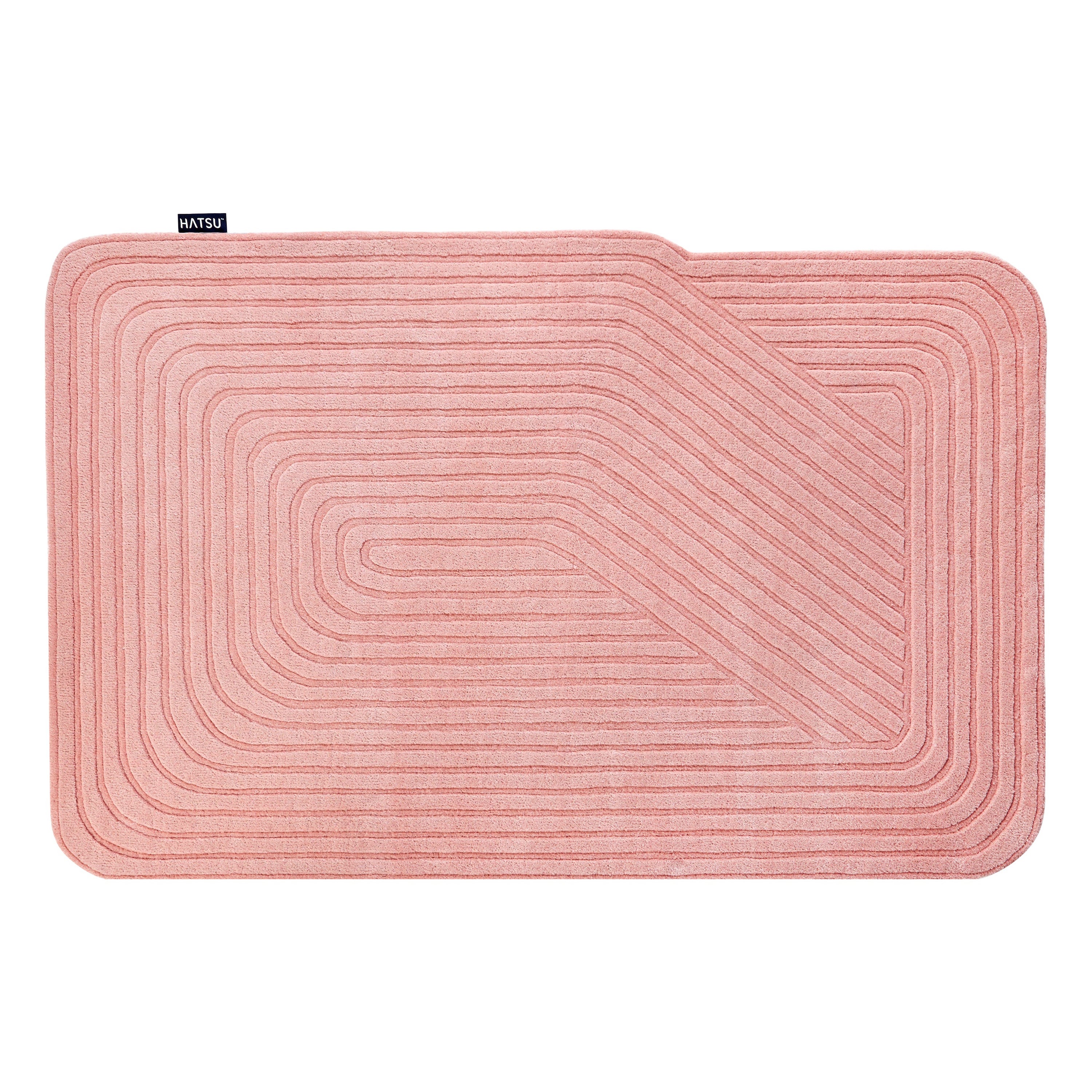 Alfombra desigual rosa tejida a mano by Hatsu en venta