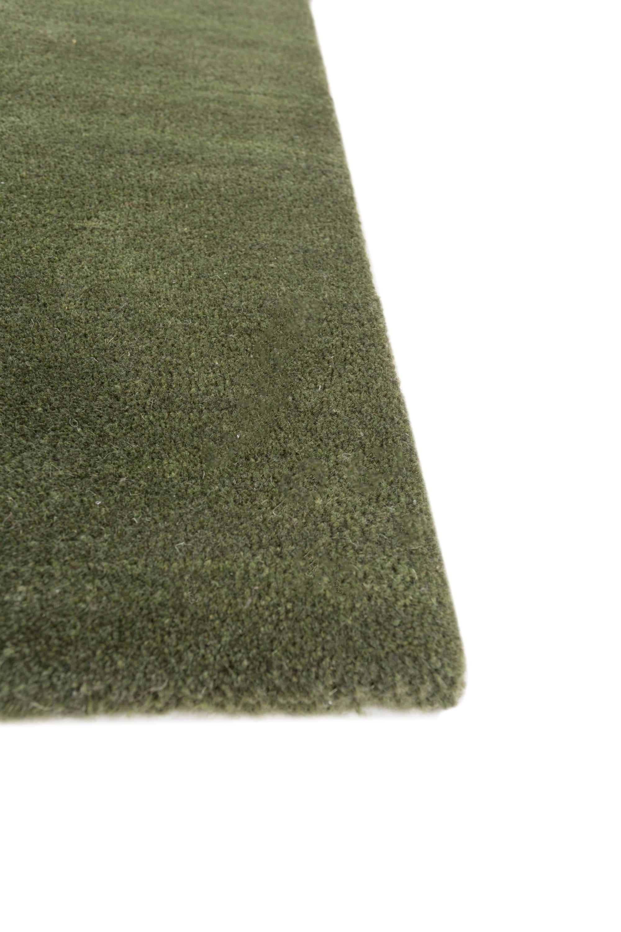 Alfombras de lana tejidas a mano en tonos verdes intensos, diseño de textura orgánica Moderno en venta