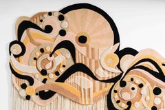 Hand-tufted wool tapestry, contemporary art, Welwitschia, Tjitske Storm