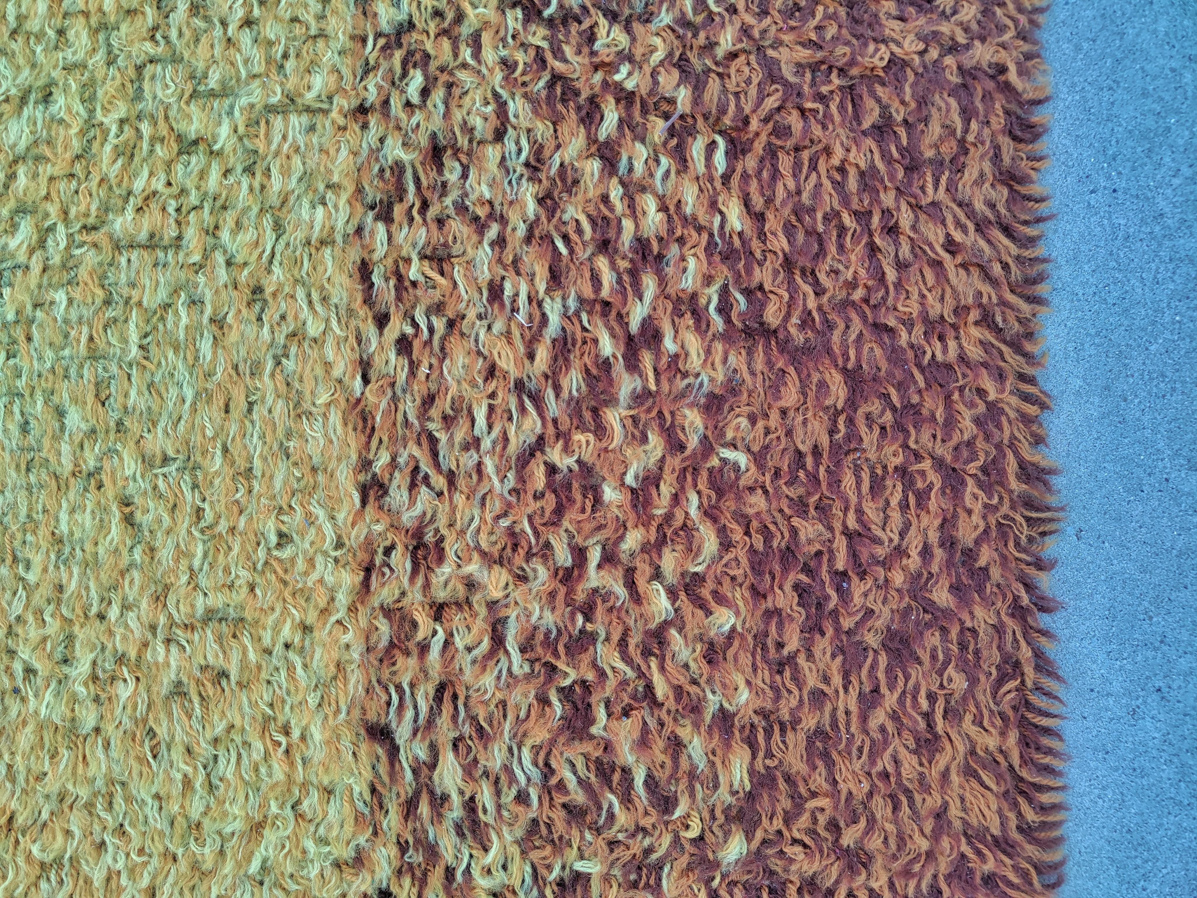 Handgetufteter Mid-Century Modern-Teppich aus Wolle von Teppich Siegel, Westdeutschland 1970er Jahre (Ende des 20. Jahrhunderts) im Angebot