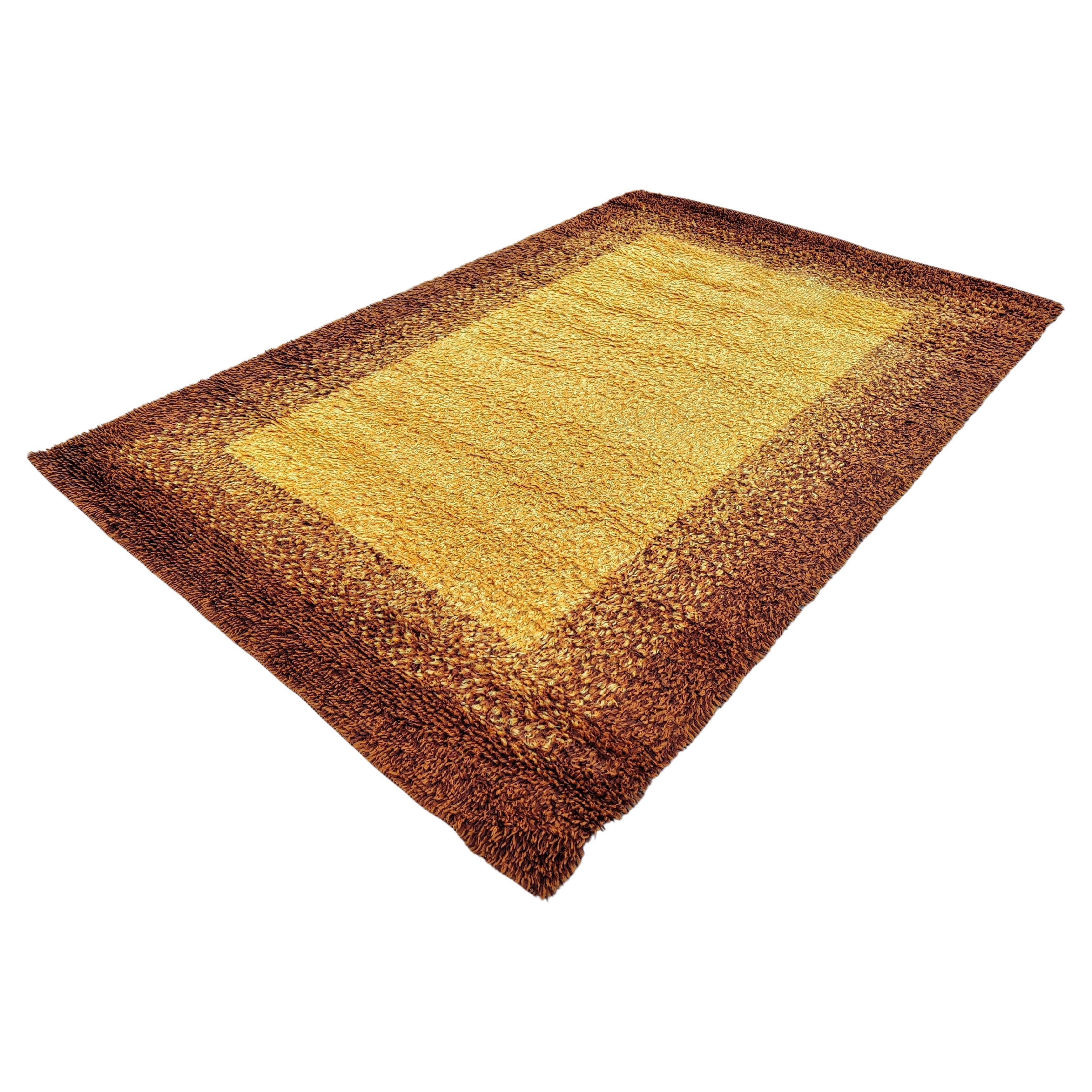 Hand Tufted Woolen Mid Century Modern Rug by Teppich Siegel, West Germany 1970s For Sale