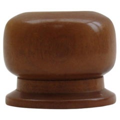 Vintage Hand Turned Afrormosia Wooden Pot 1950s Signed