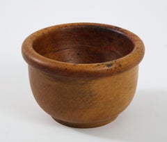 Hand-Turned American Wood Bowl with Thick Rim