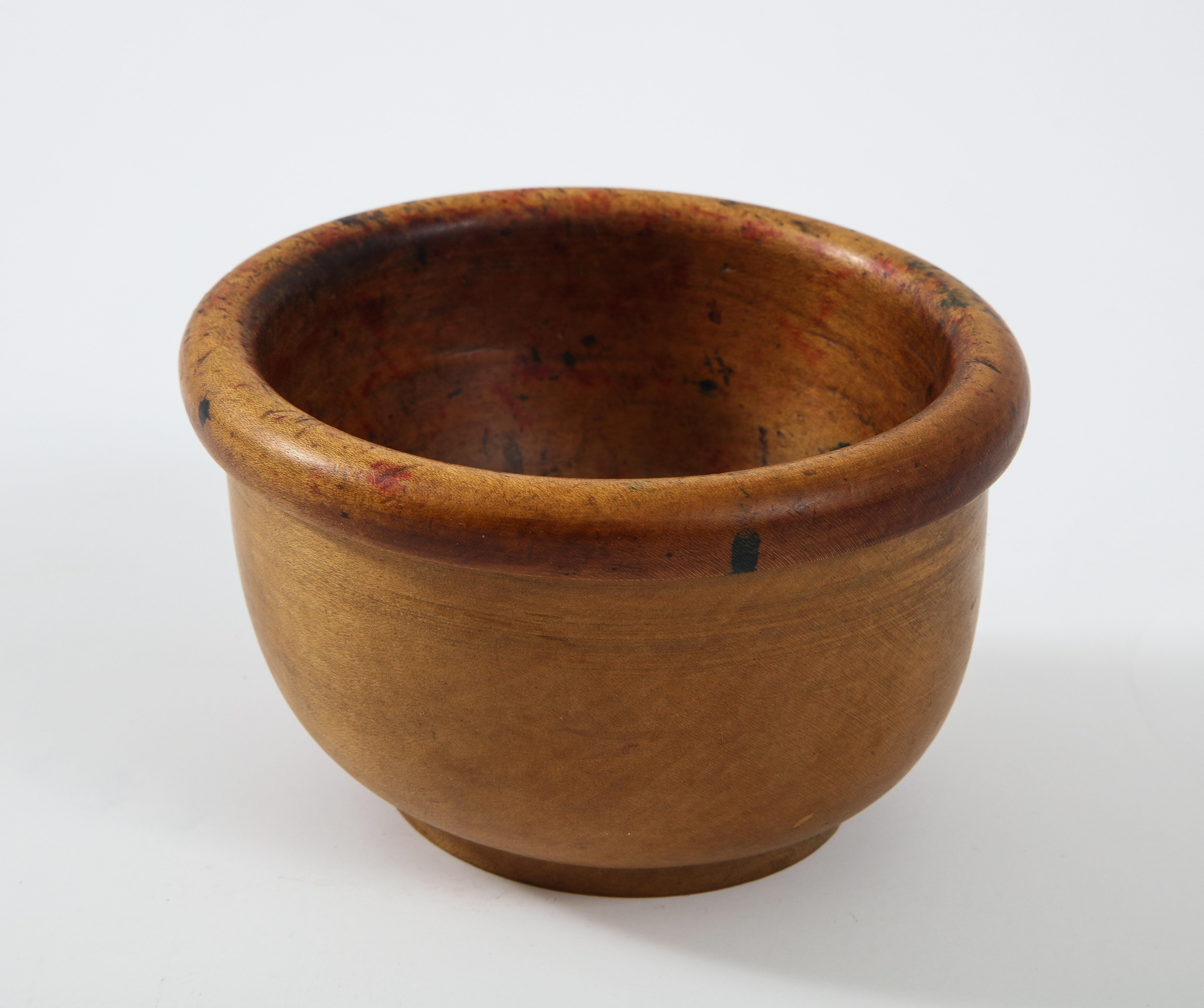 American Craftsman Hand-Turned American Wood Bowl with Thick Rim