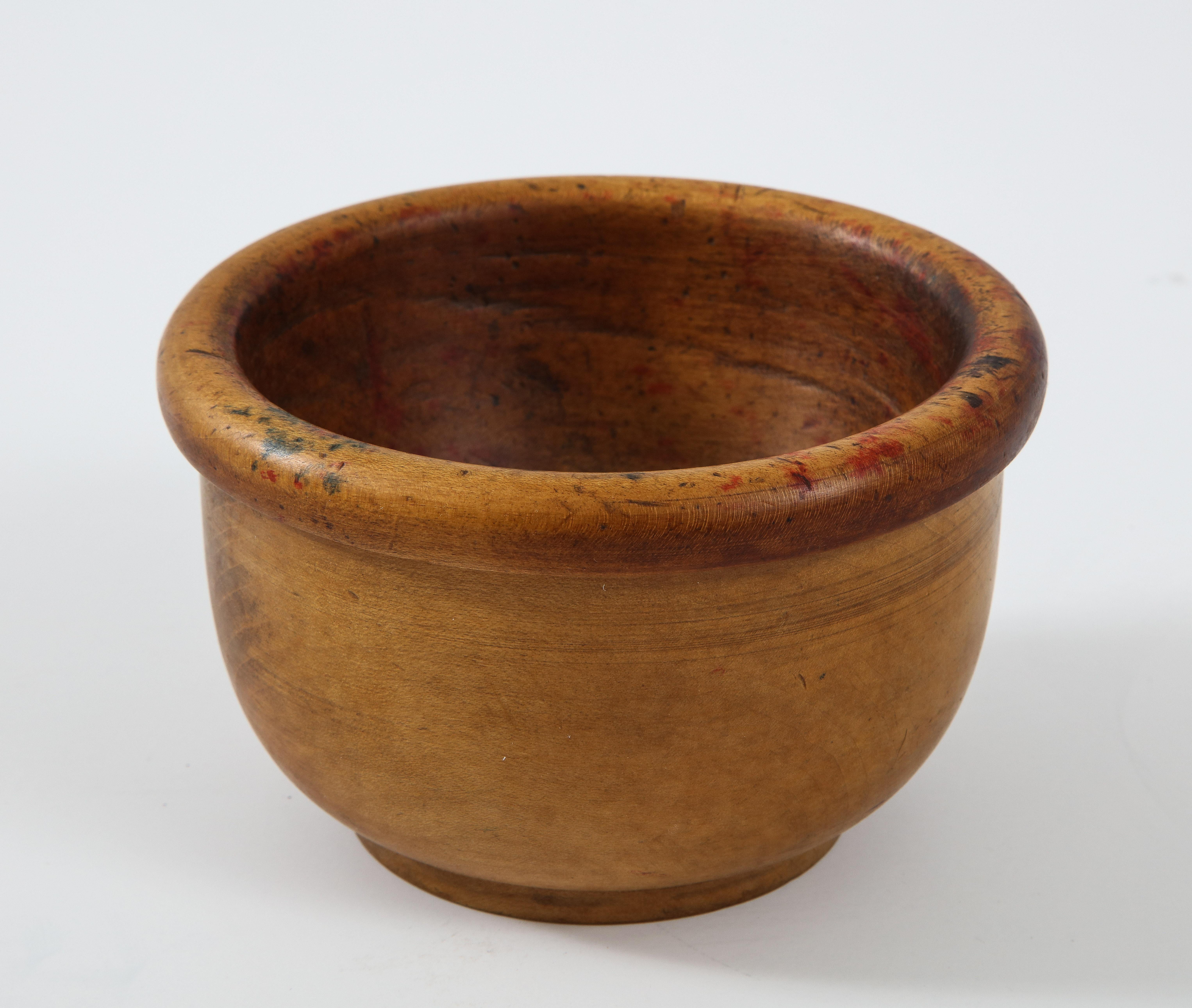 Beech Hand-Turned American Wood Bowl with Thick Rim