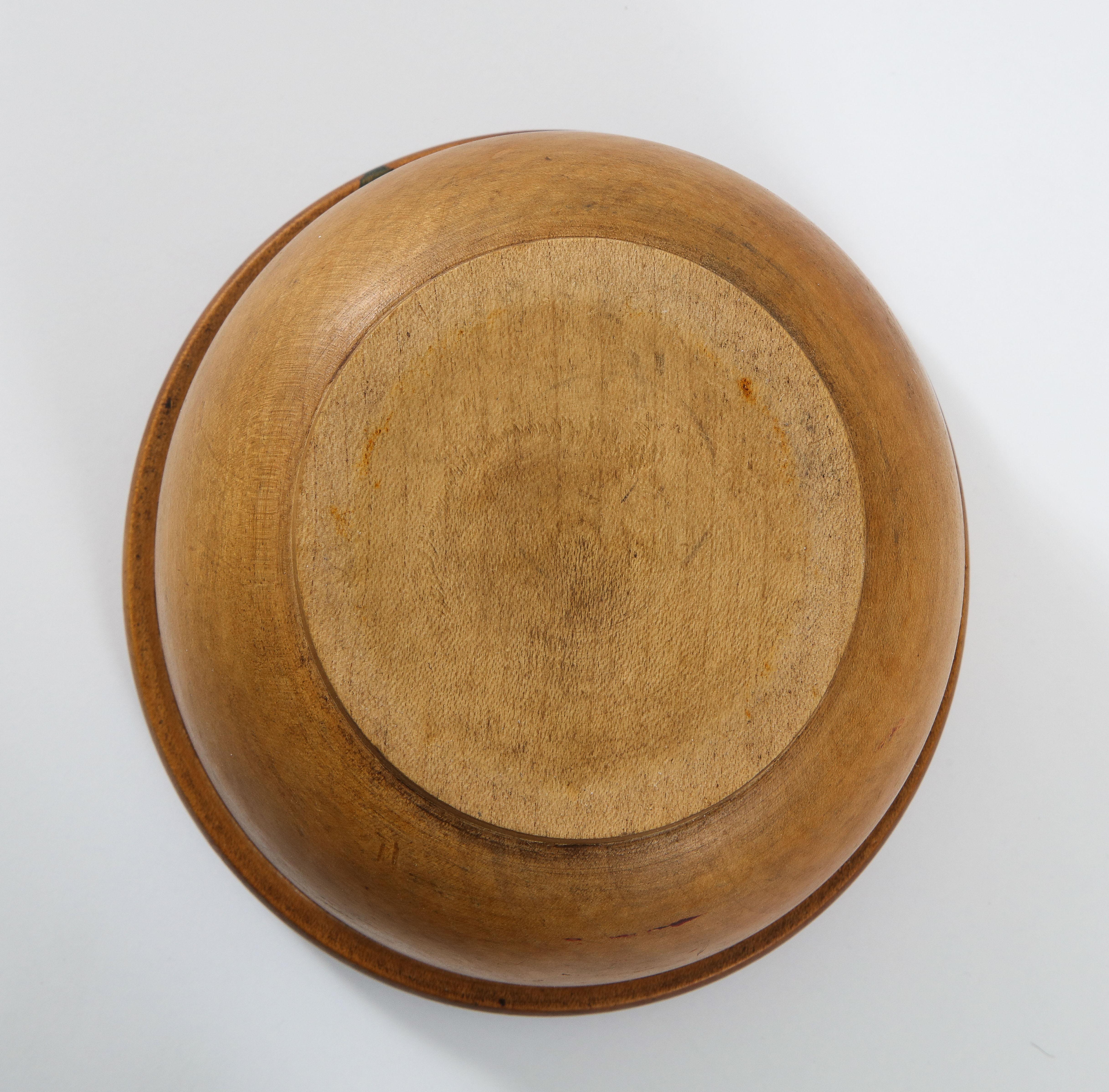 Hand-Turned American Wood Bowl with Thick Rim 1
