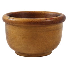 Hand-Turned American Wood Bowl with Thick Rim