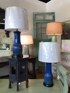 Hand Turned and Glazed Lamps by a Georgia Potter
