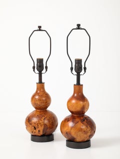 Hand Turned Burl Maple Lamps, Mel