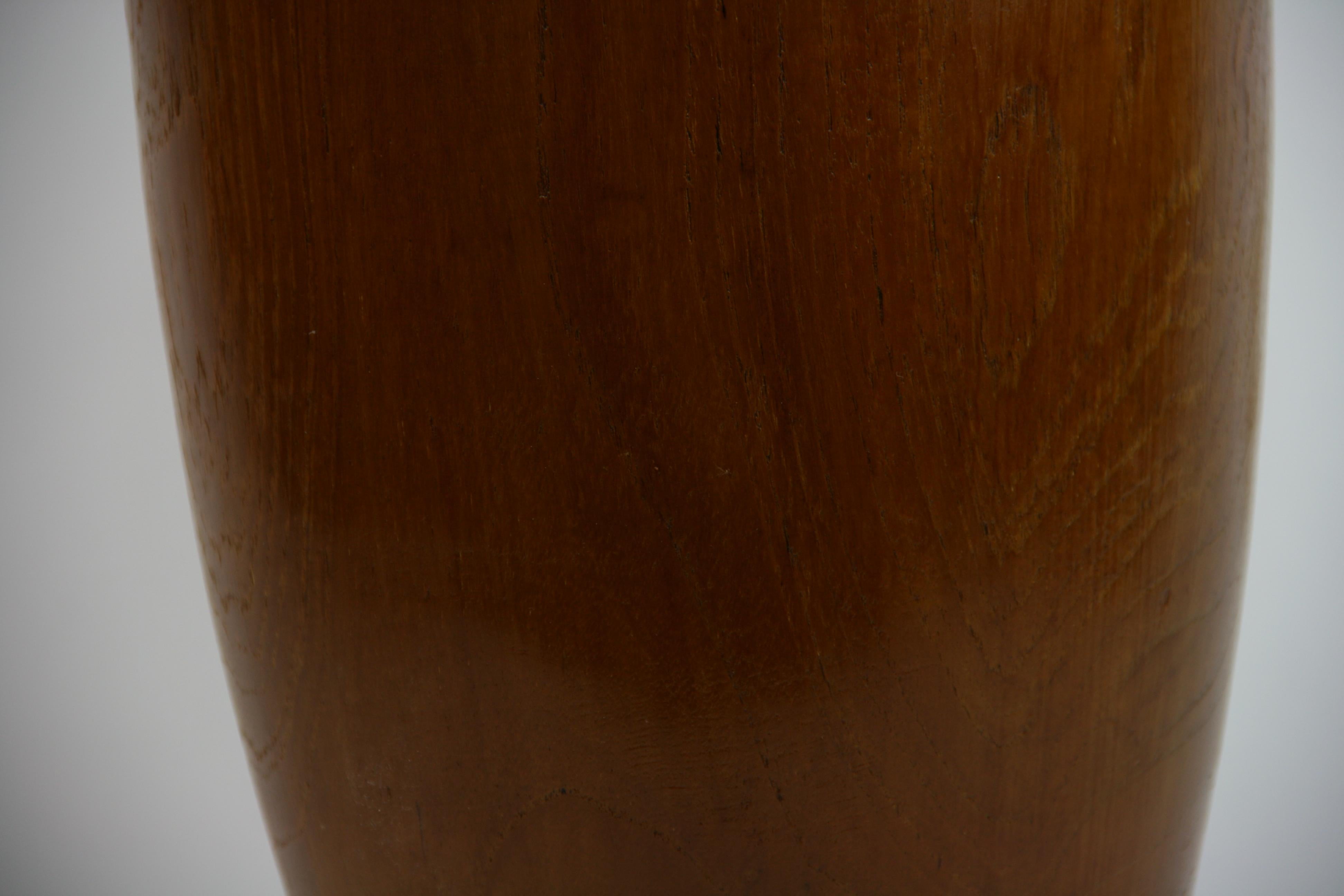 Late 20th Century Scandinavian Tall Hand-Turned Cherry Wood Vase