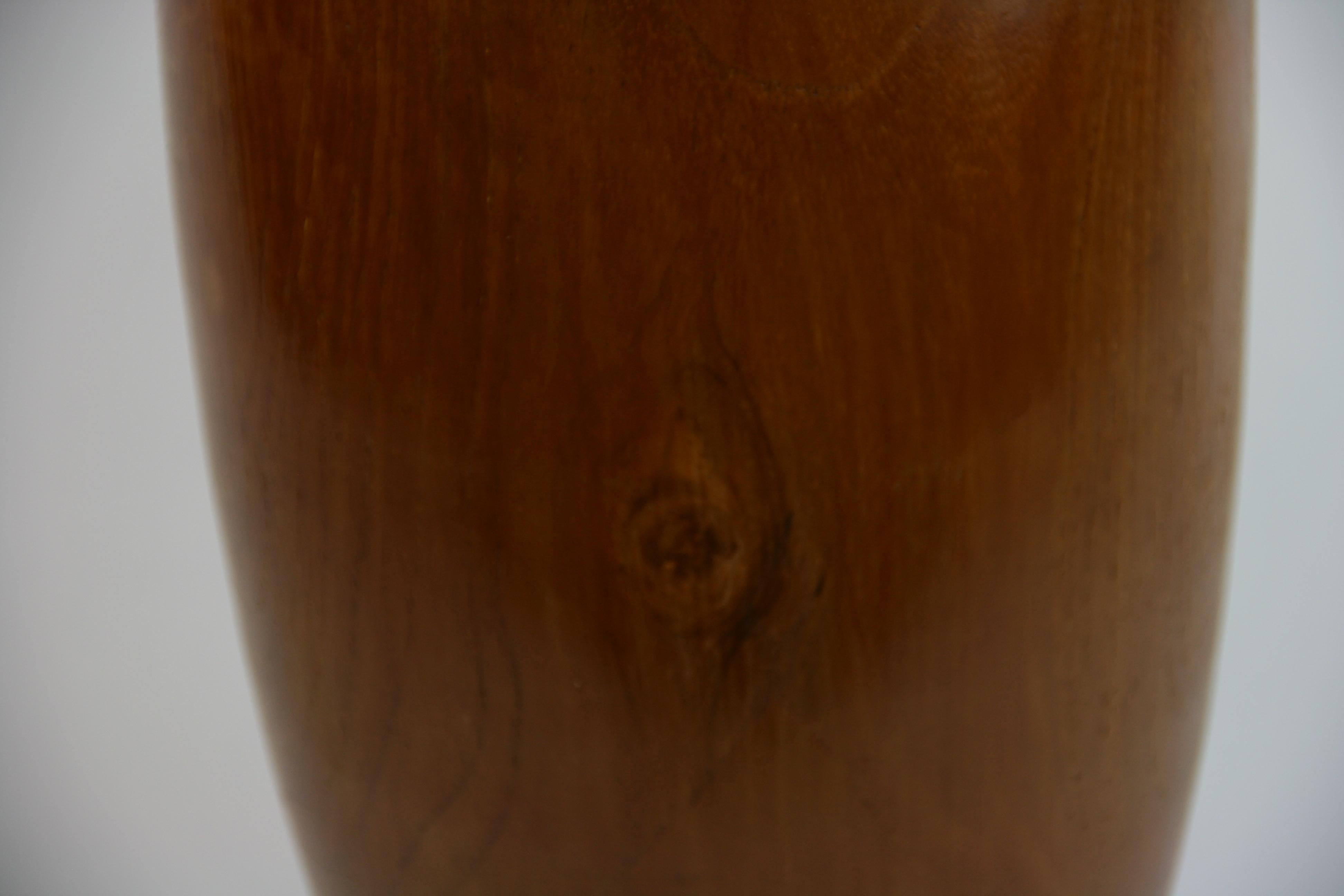 Scandinavian Tall Hand-Turned Cherry Wood Vase 2