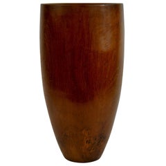 Scandinavian Tall Hand-Turned Cherry Wood Vase