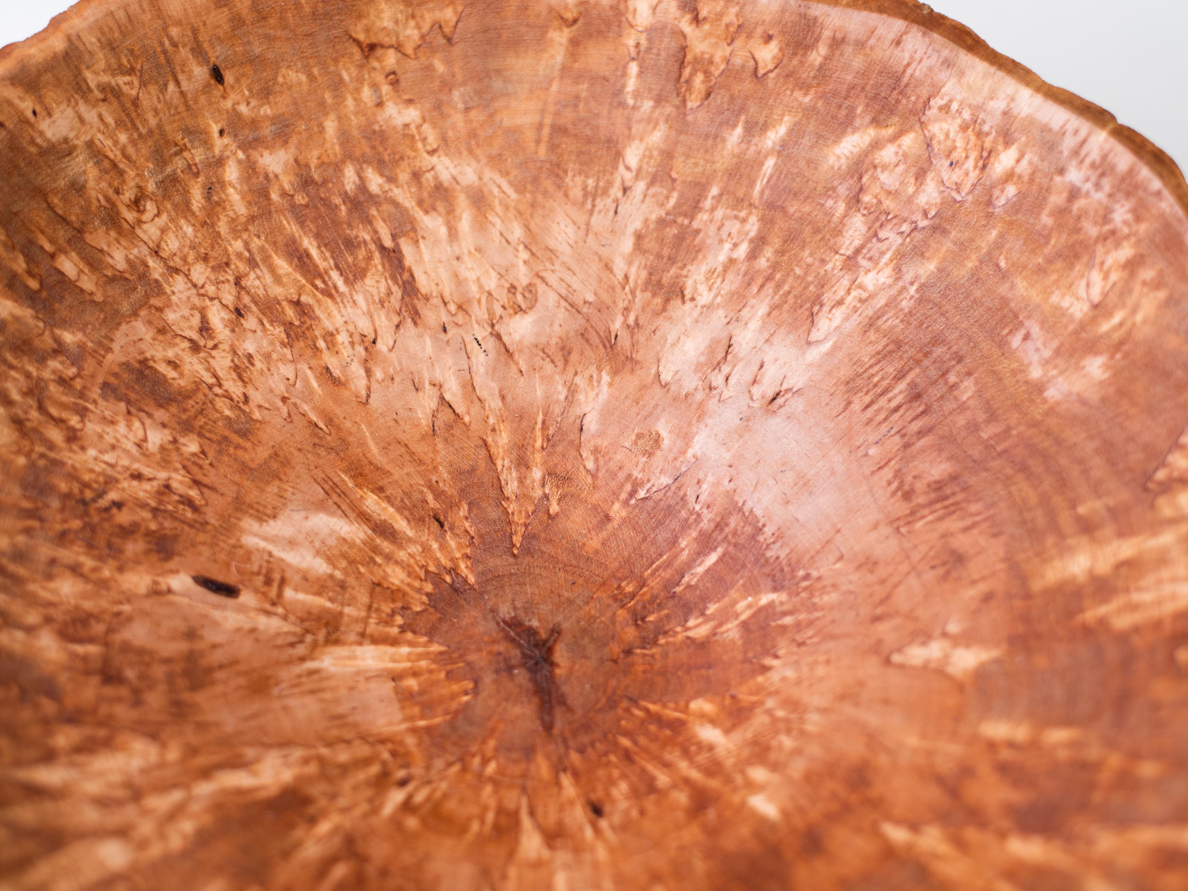 Hand-Turned Curly Birch Bowl, Finland, 1970s For Sale 4