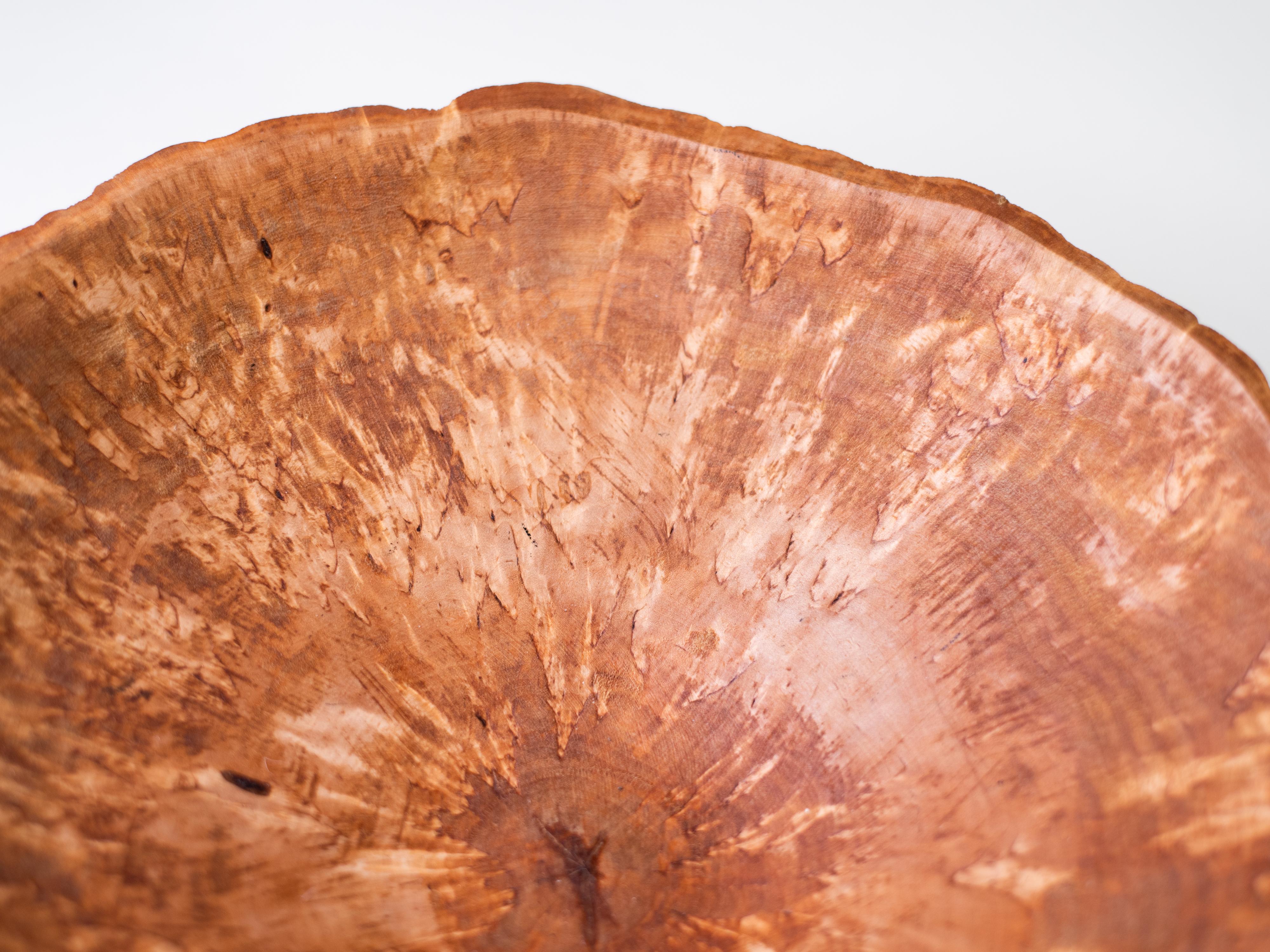 Hand-Turned Curly Birch Bowl, Finland, 1970s For Sale 5