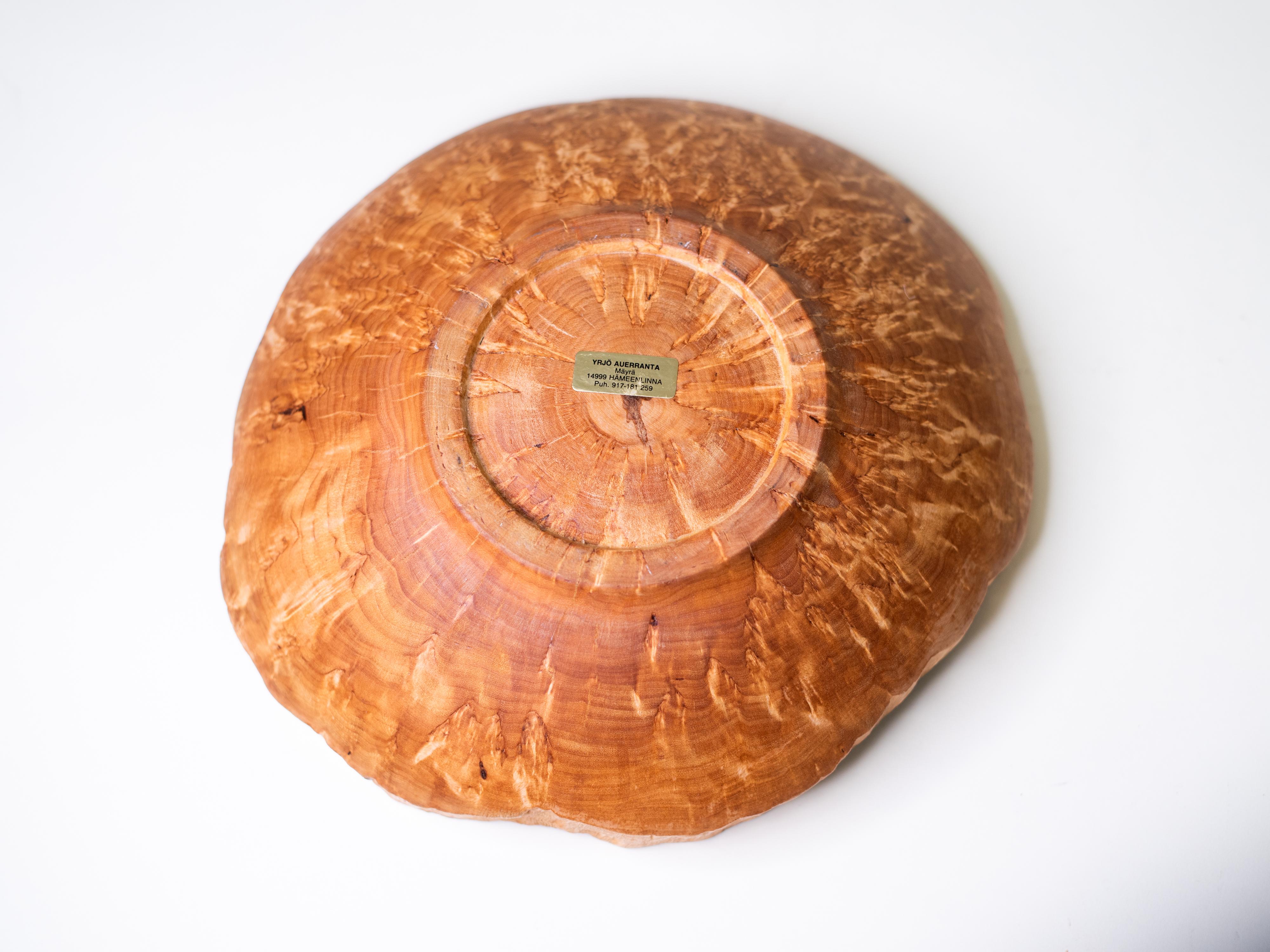 Hand-Turned Curly Birch Bowl, Finland, 1970s For Sale 6