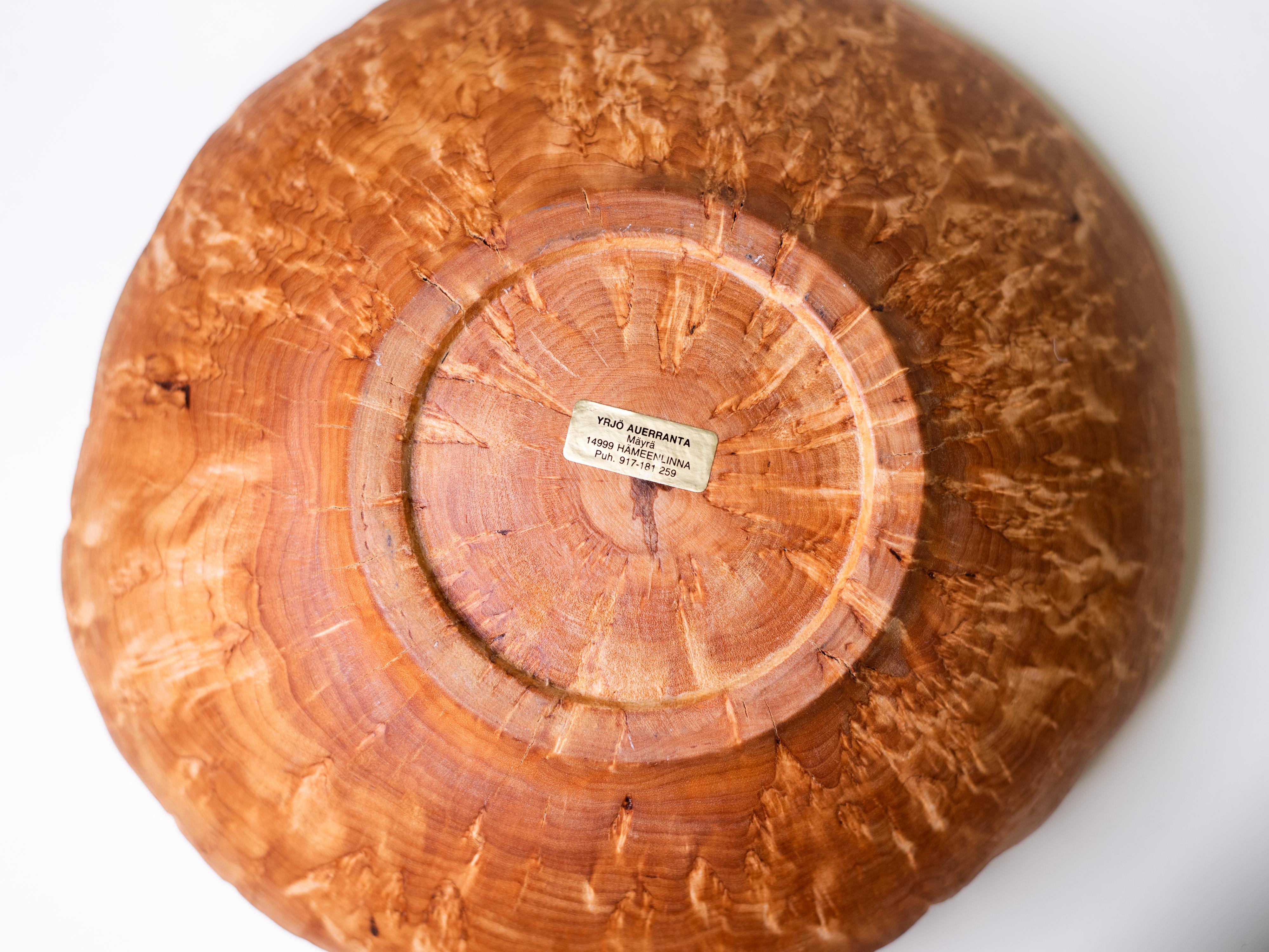 Hand-Turned Curly Birch Bowl, Finland, 1970s For Sale 7
