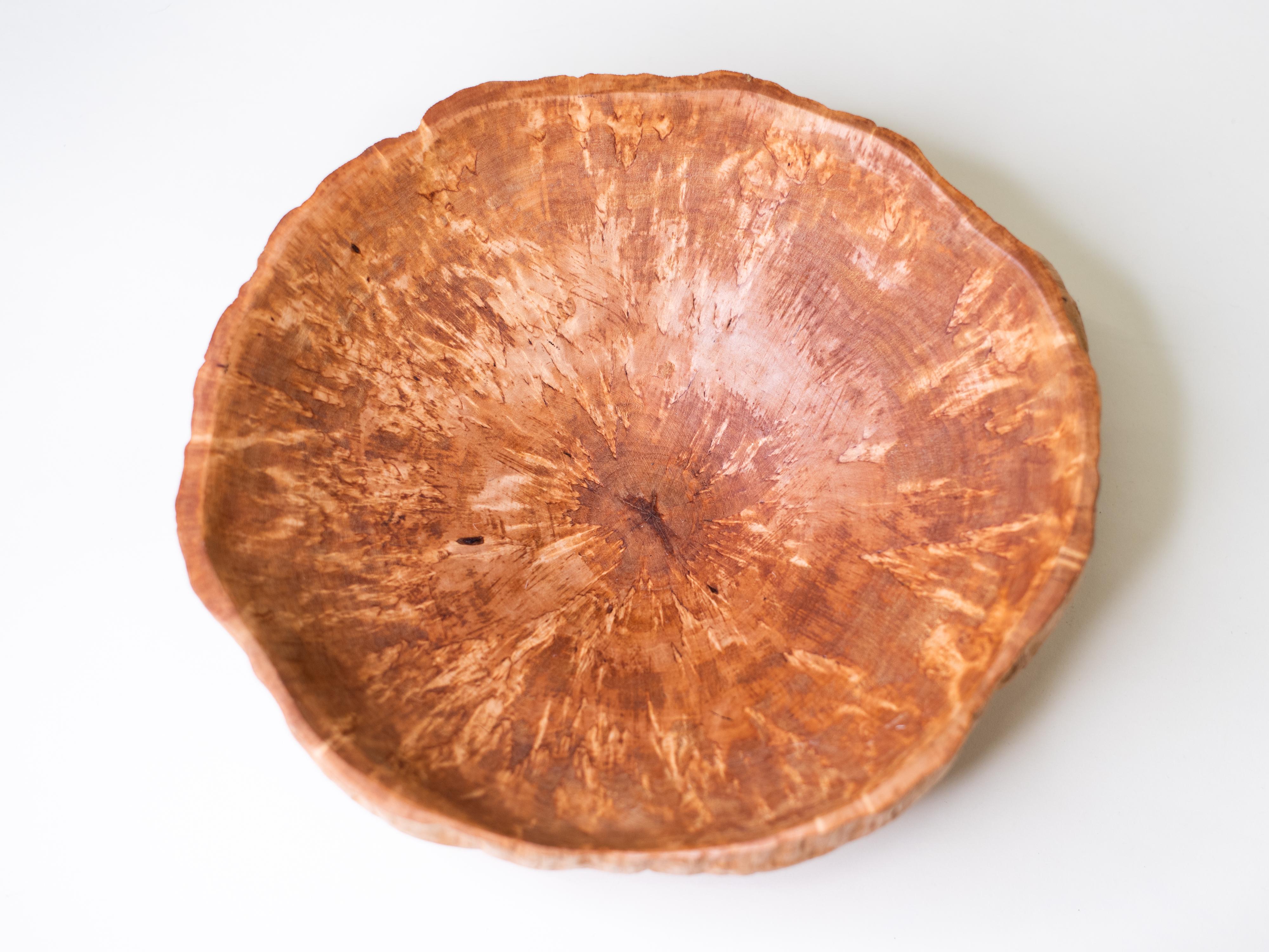 Hand-Turned Curly Birch Bowl, Finland, 1970s For Sale 1