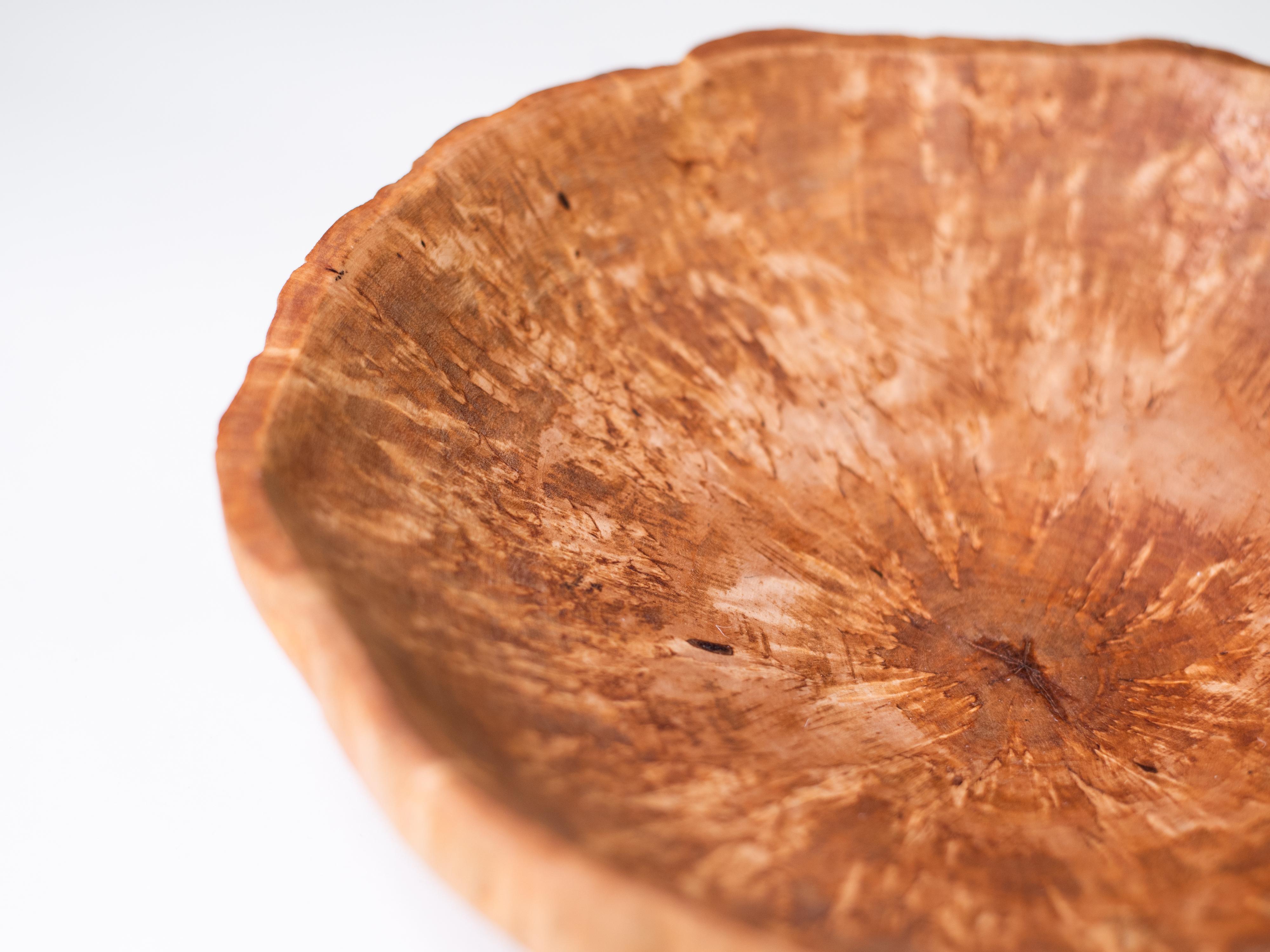 Hand-Turned Curly Birch Bowl, Finland, 1970s For Sale 2