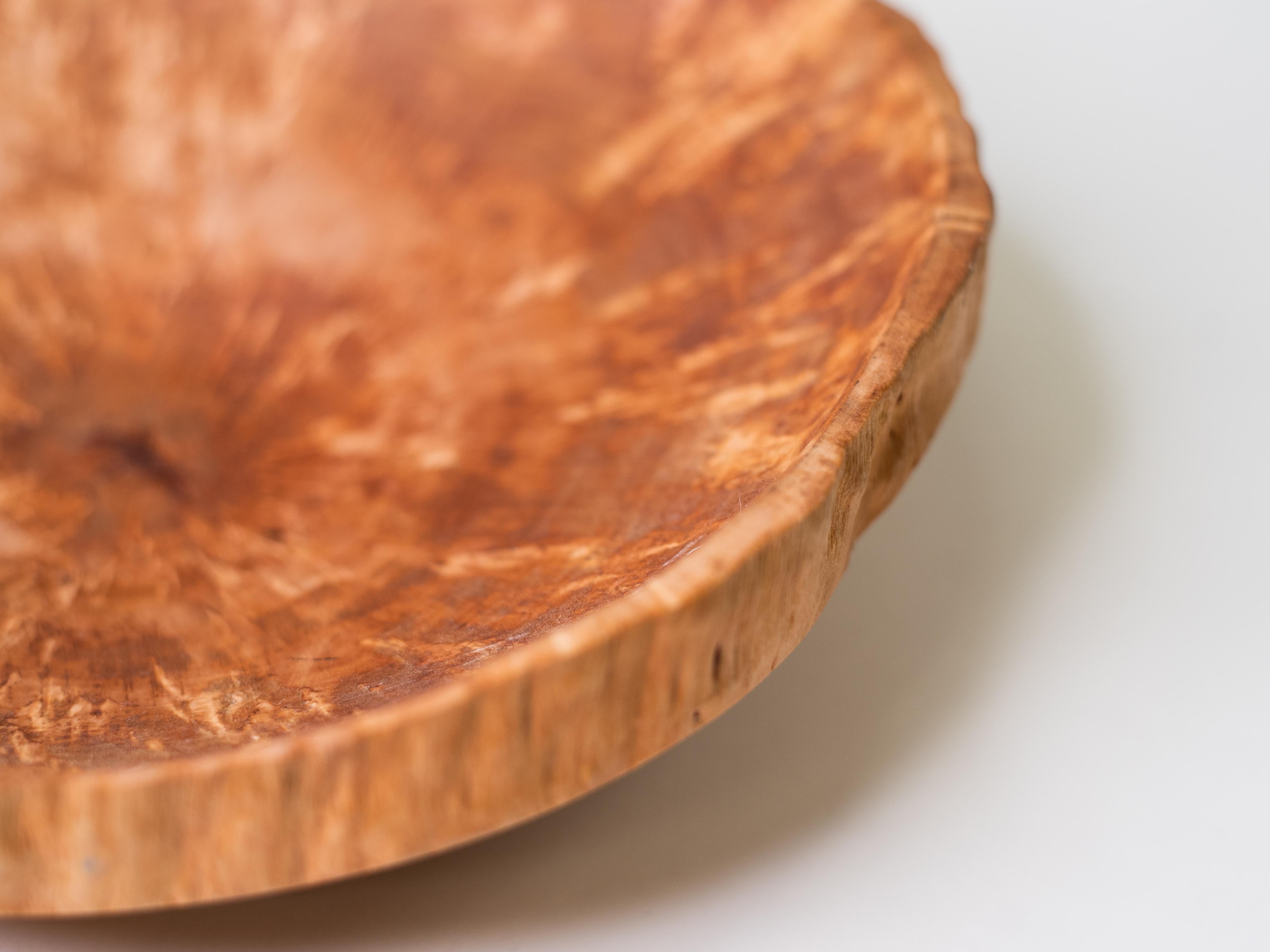 Hand-Turned Curly Birch Bowl, Finland, 1970s For Sale 3