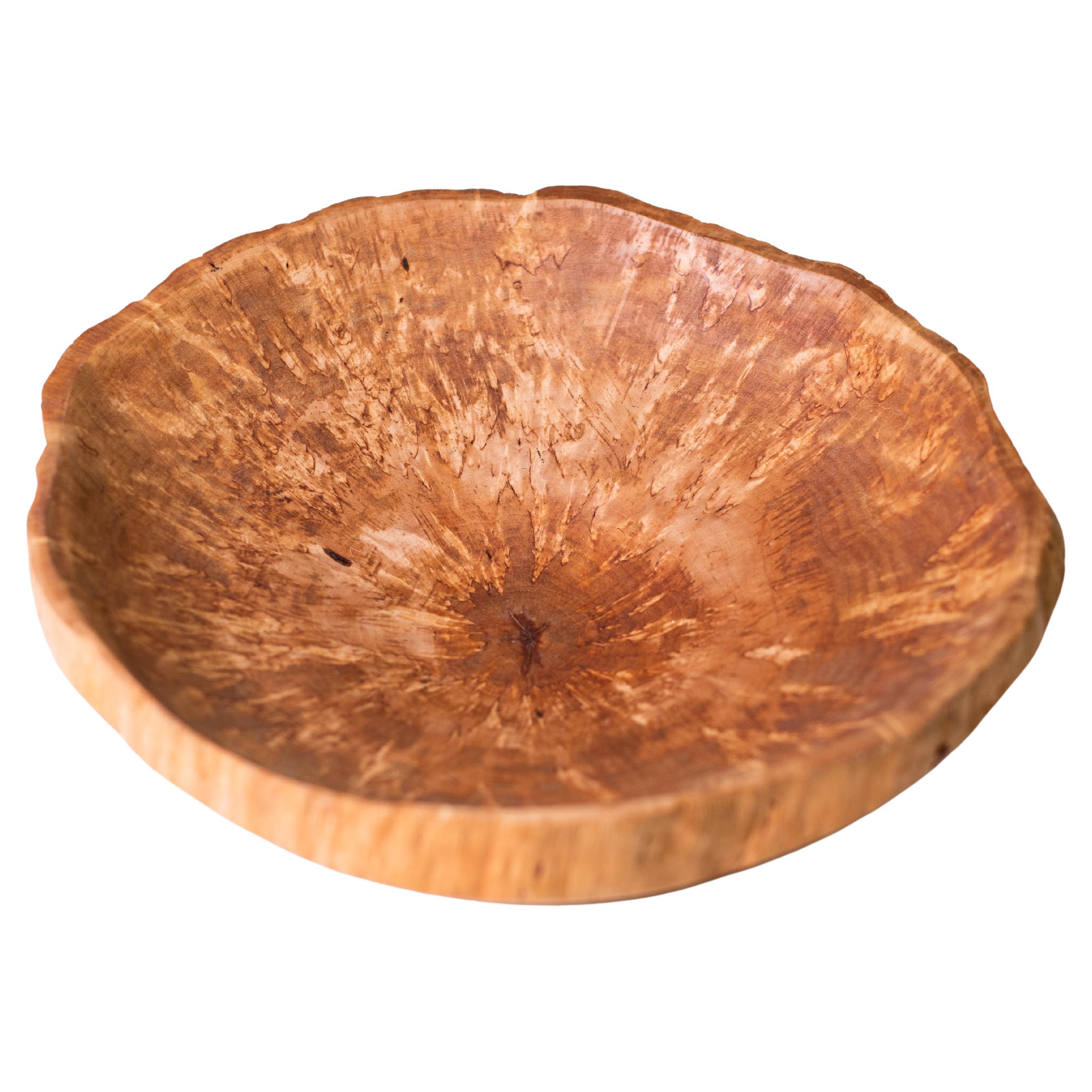 Hand-Turned Curly Birch Bowl, Finland, 1970s For Sale