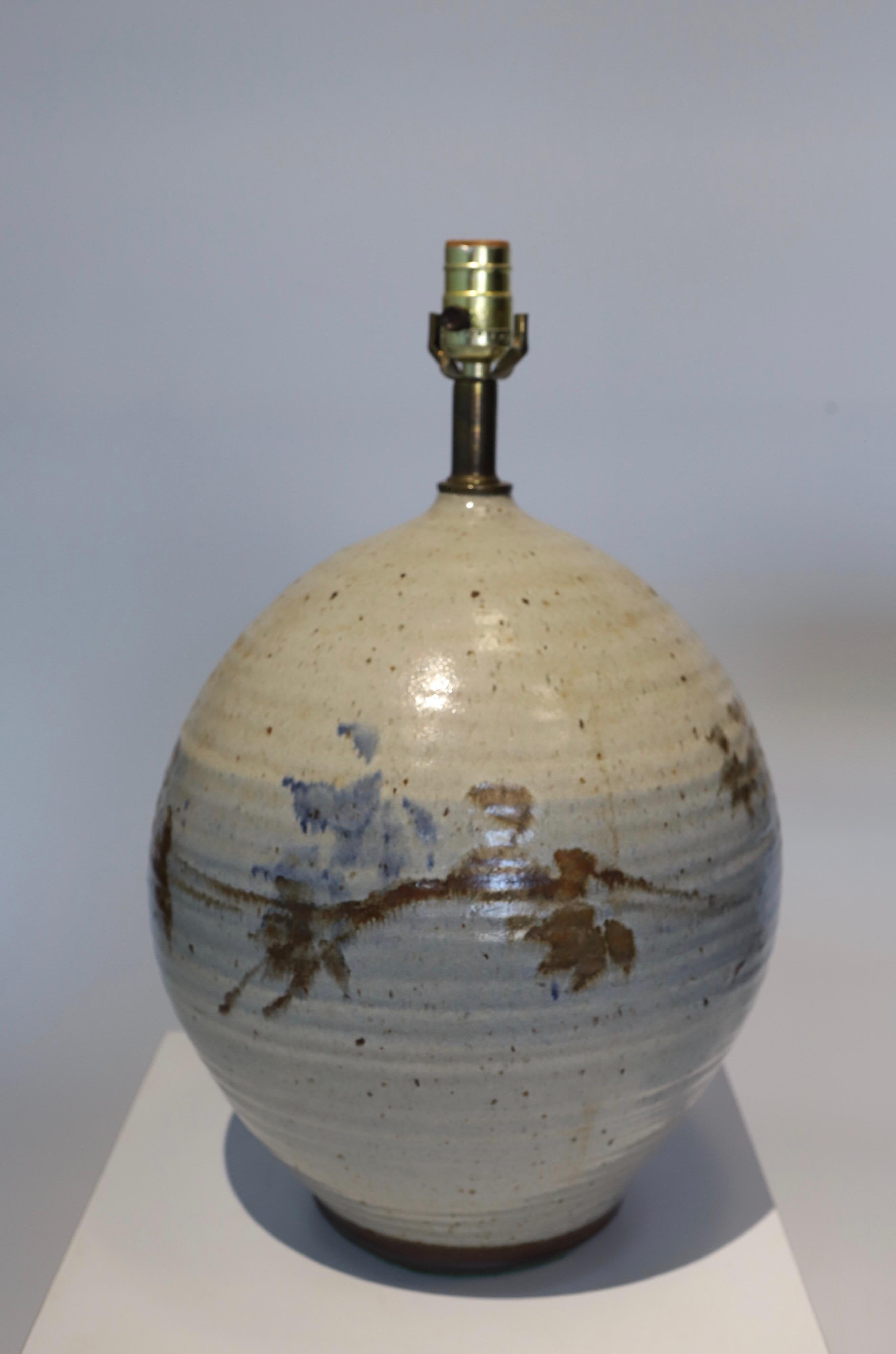 Hand Thrown Glazed Ceramic Lamp 1