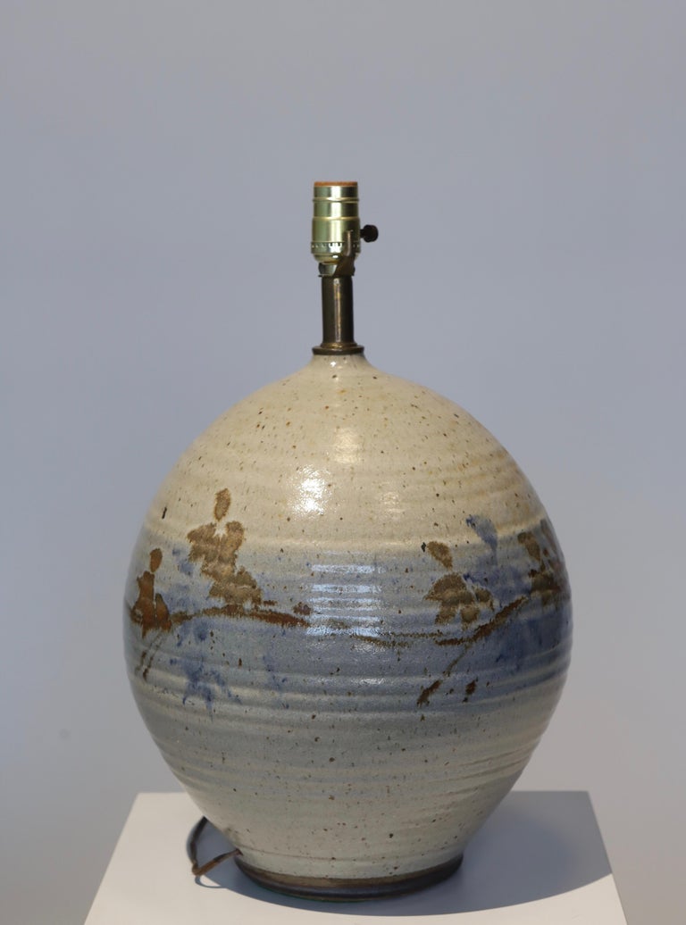 Hand Thrown Glazed Ceramic Lamp at 1stDibs hand thrown pottery lamps