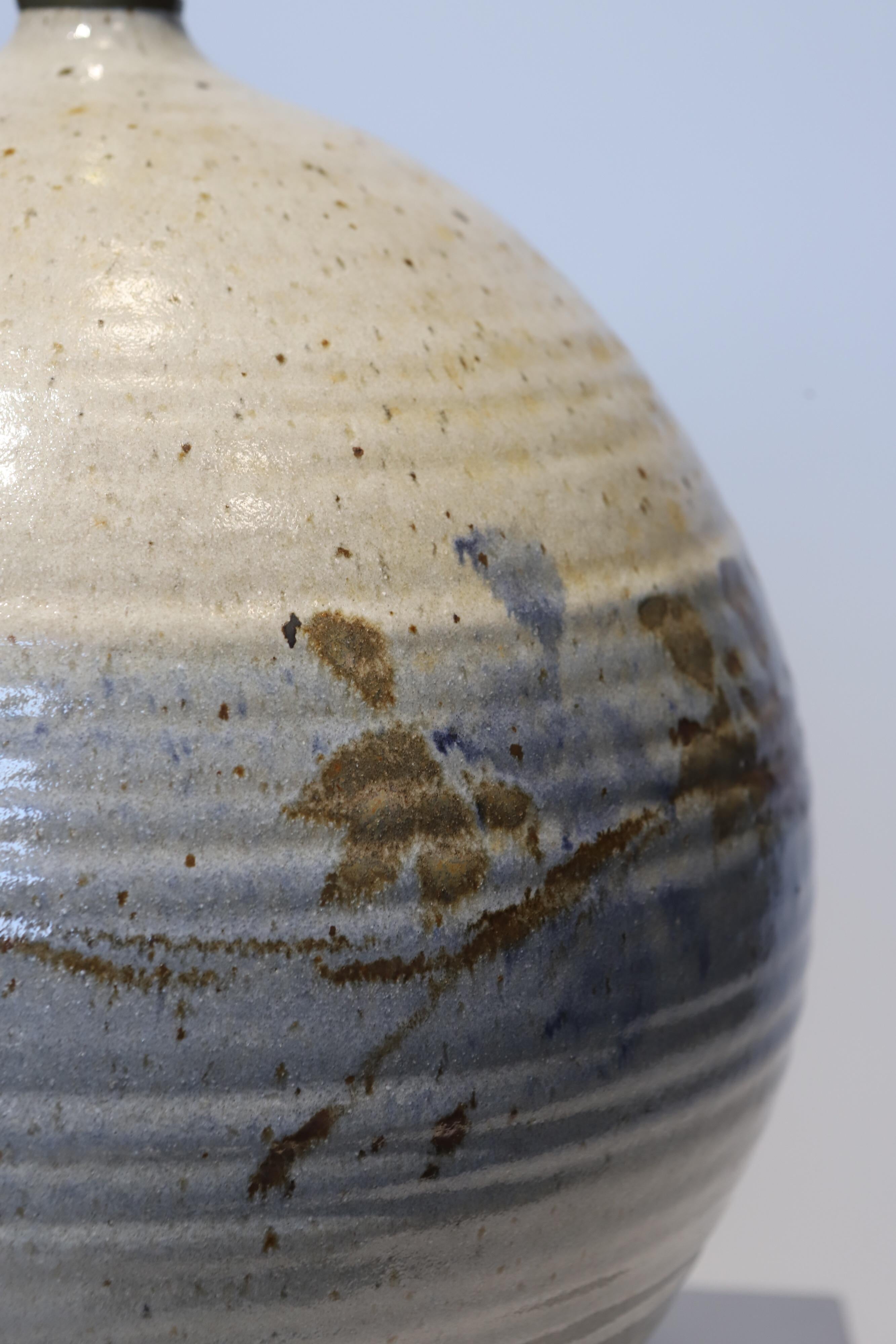 Mid-Century Modern Hand Thrown Glazed Ceramic Lamp