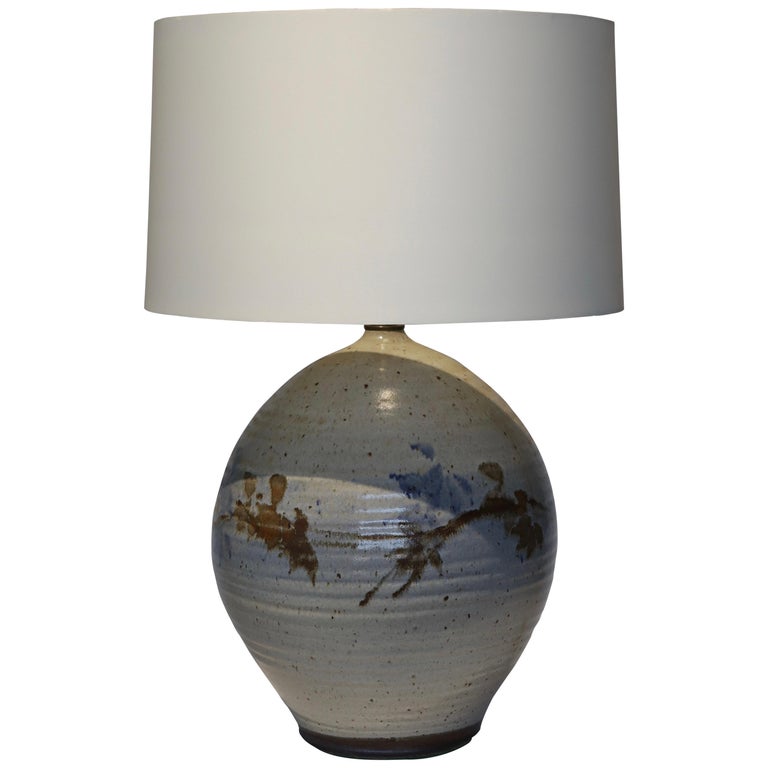 Hand Thrown Glazed Ceramic Lamp at 1stDibs hand thrown pottery lamps