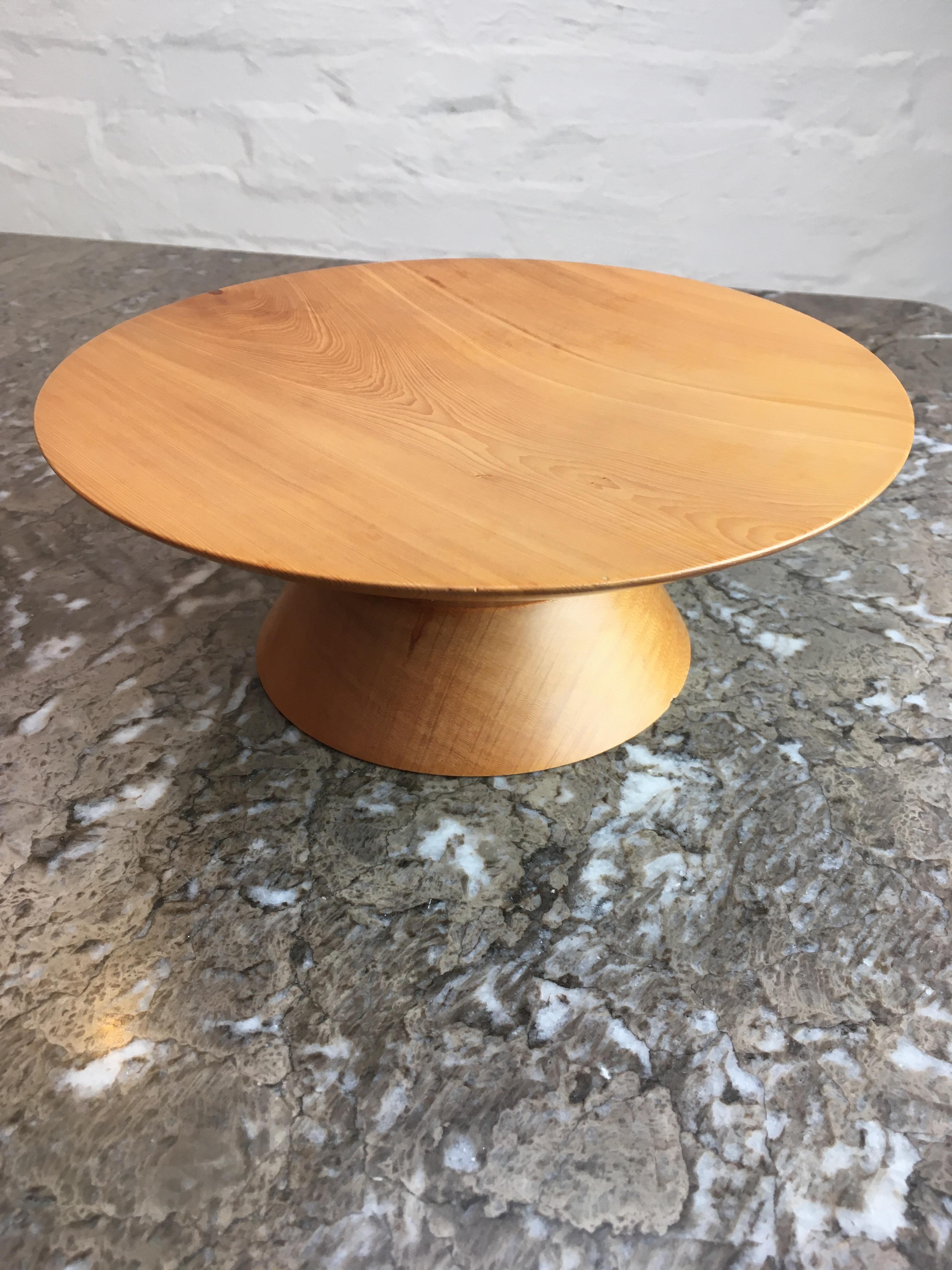 This stand has been hand turned from fine-grained Kauri Pine. It has an attractive pale straw colour and exquisite grain. 

This comport or stand can be used to offer fruit, sushi or non-edible objects. It enhances the appeal of just about