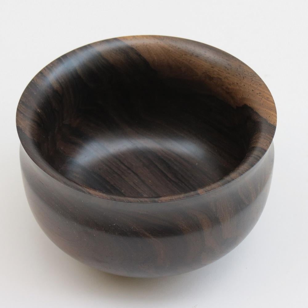 English Hand Turned Rosewood Pot Bowl 1990s David Ruse For Sale