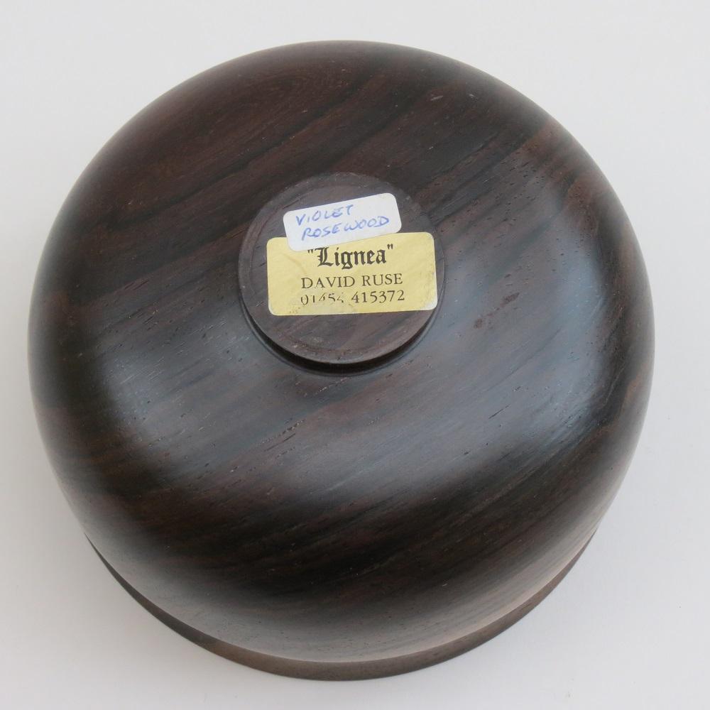 Hand Turned Rosewood Pot Bowl 1990s David Ruse For Sale 1