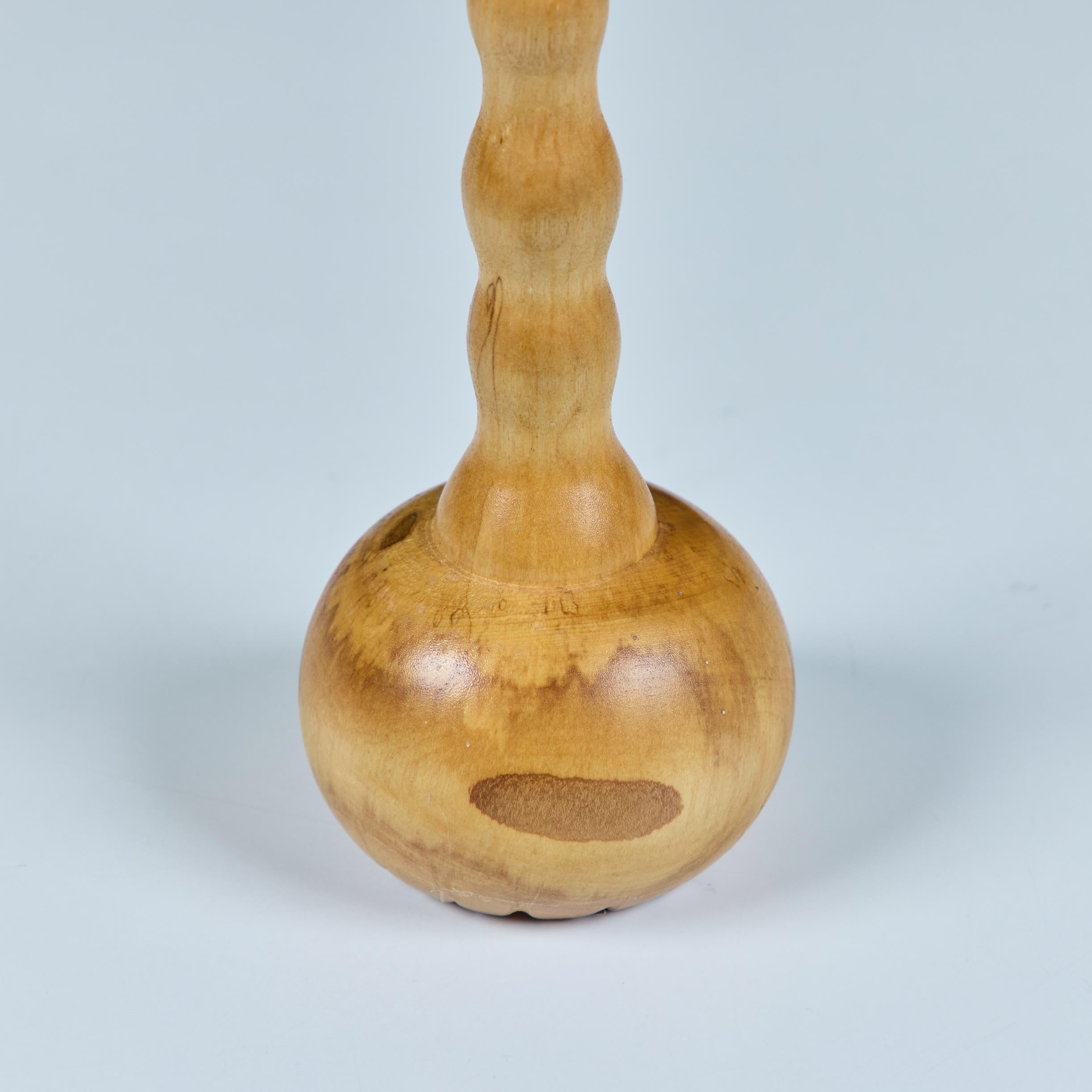 Hand Turned Spalted Birch Candlestick Holder by Evan Segota in vendita 3