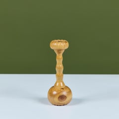Hand Turned Spalted Birch Candlestick Holder by Evan Segota