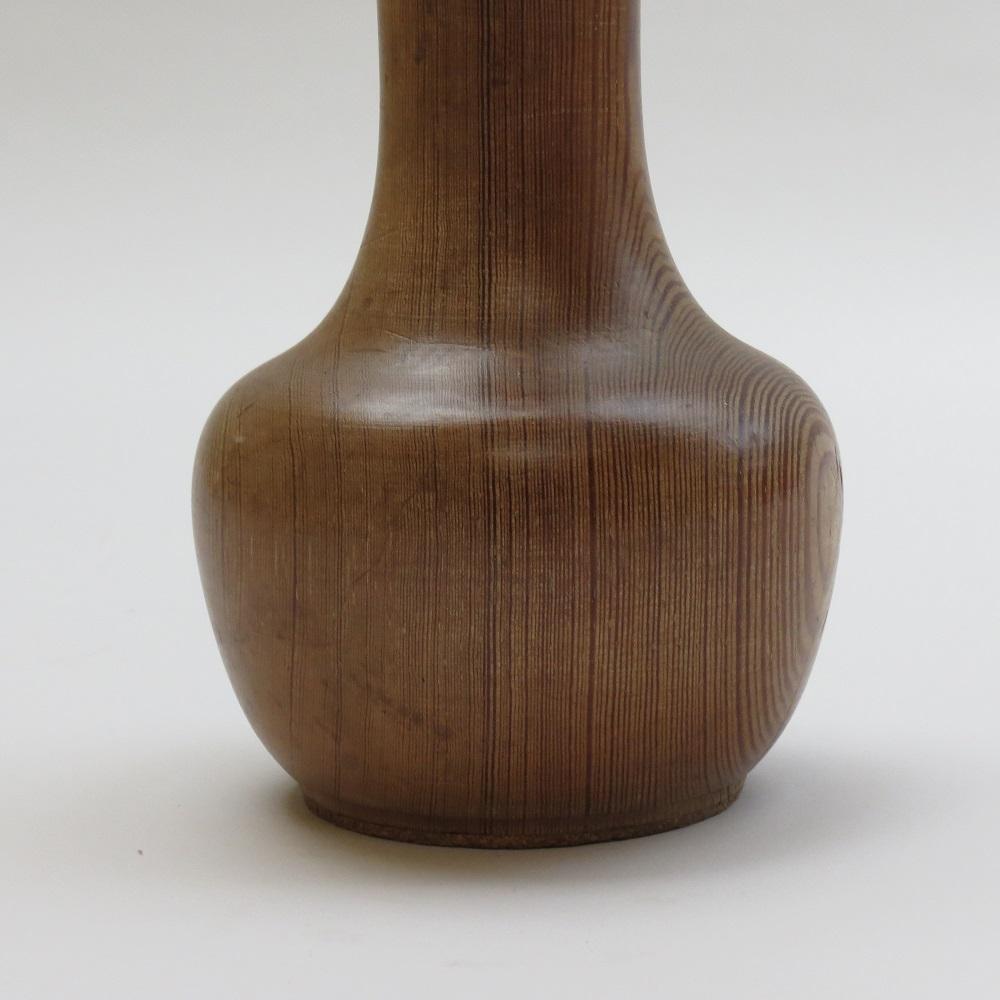 Hand Turned Vintage Pine Vase Sculpture For Sale 1