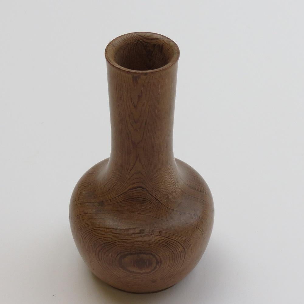 Hand Turned Vintage Pine Vase Sculpture For Sale 2