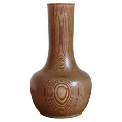 Hand Turned Vintage Pine Vase Sculpture
