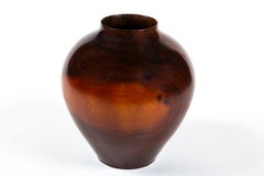 Hand-Turned Walnut Vase, 20th Century, American