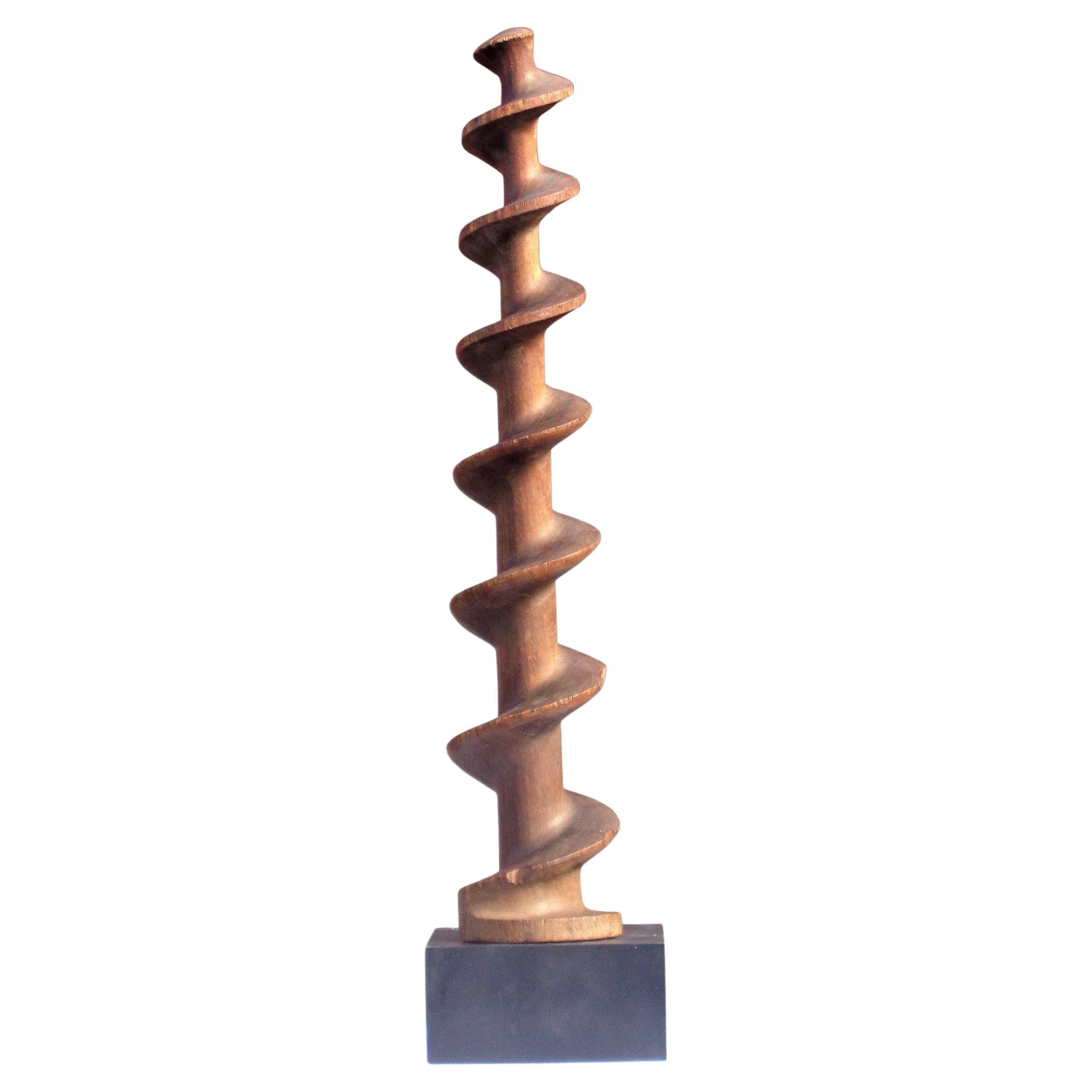 Hand Turned Wood Auger Sculpture, Circa 1930 For Sale 3
