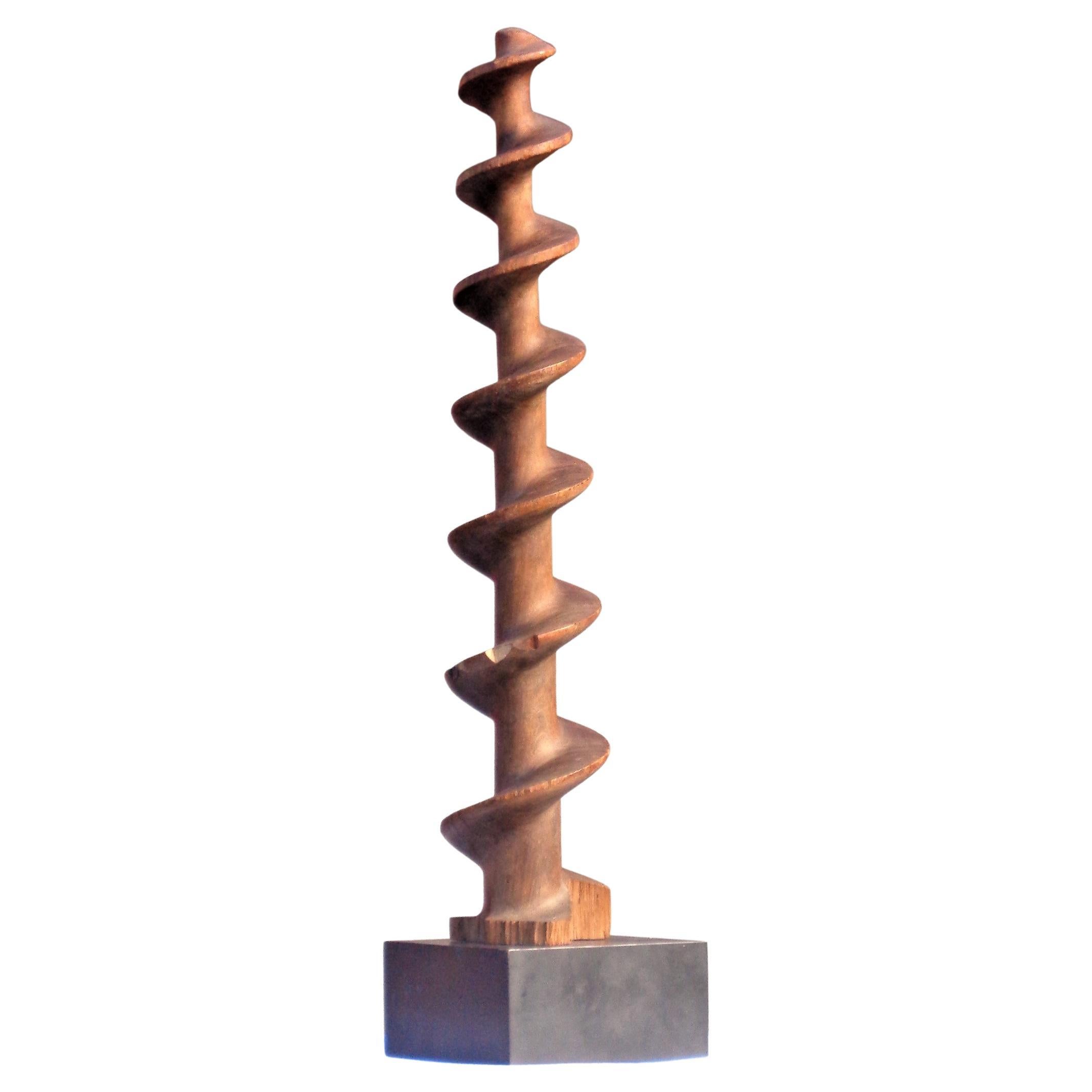 American Hand Turned Wood Auger Sculpture, Circa 1930 For Sale